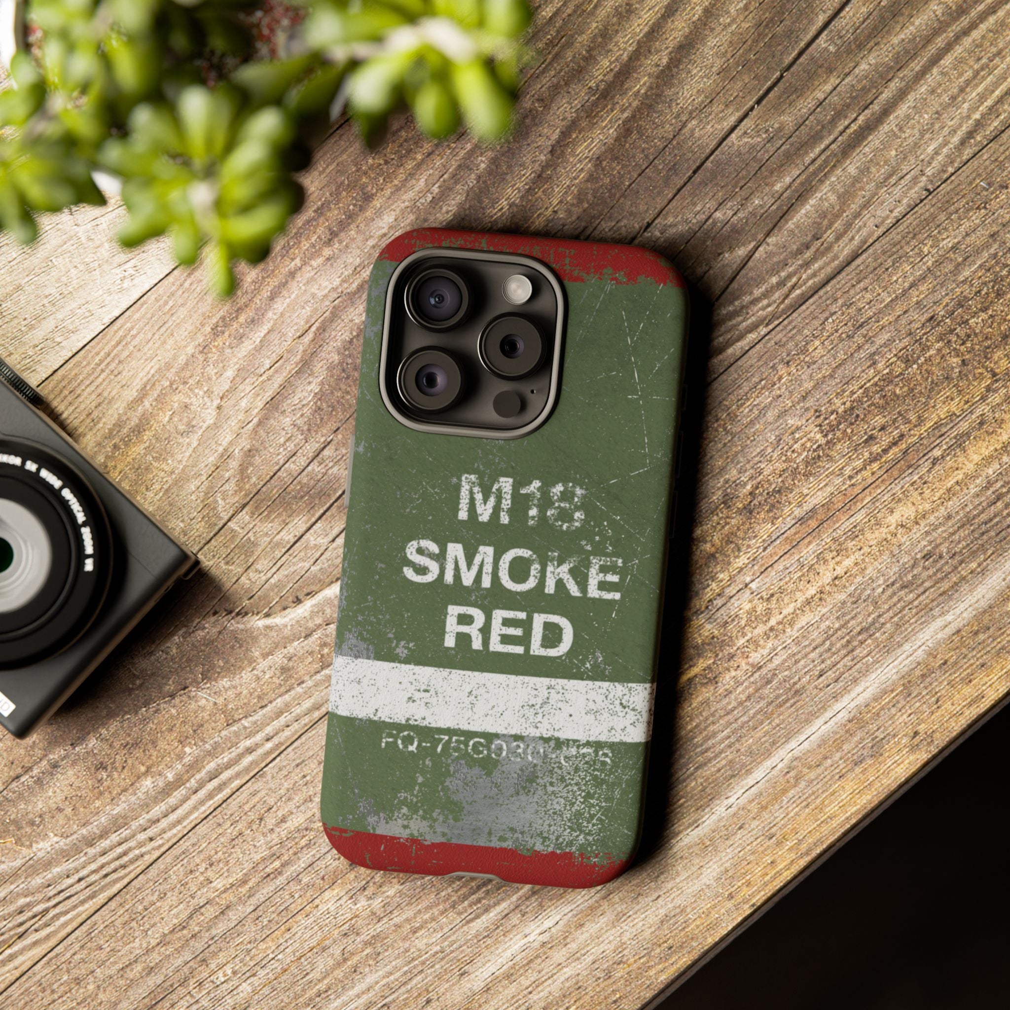 M18 Smoke Red (Distressed) Phone Case | Military-Inspired Dual Layer Protective Cover