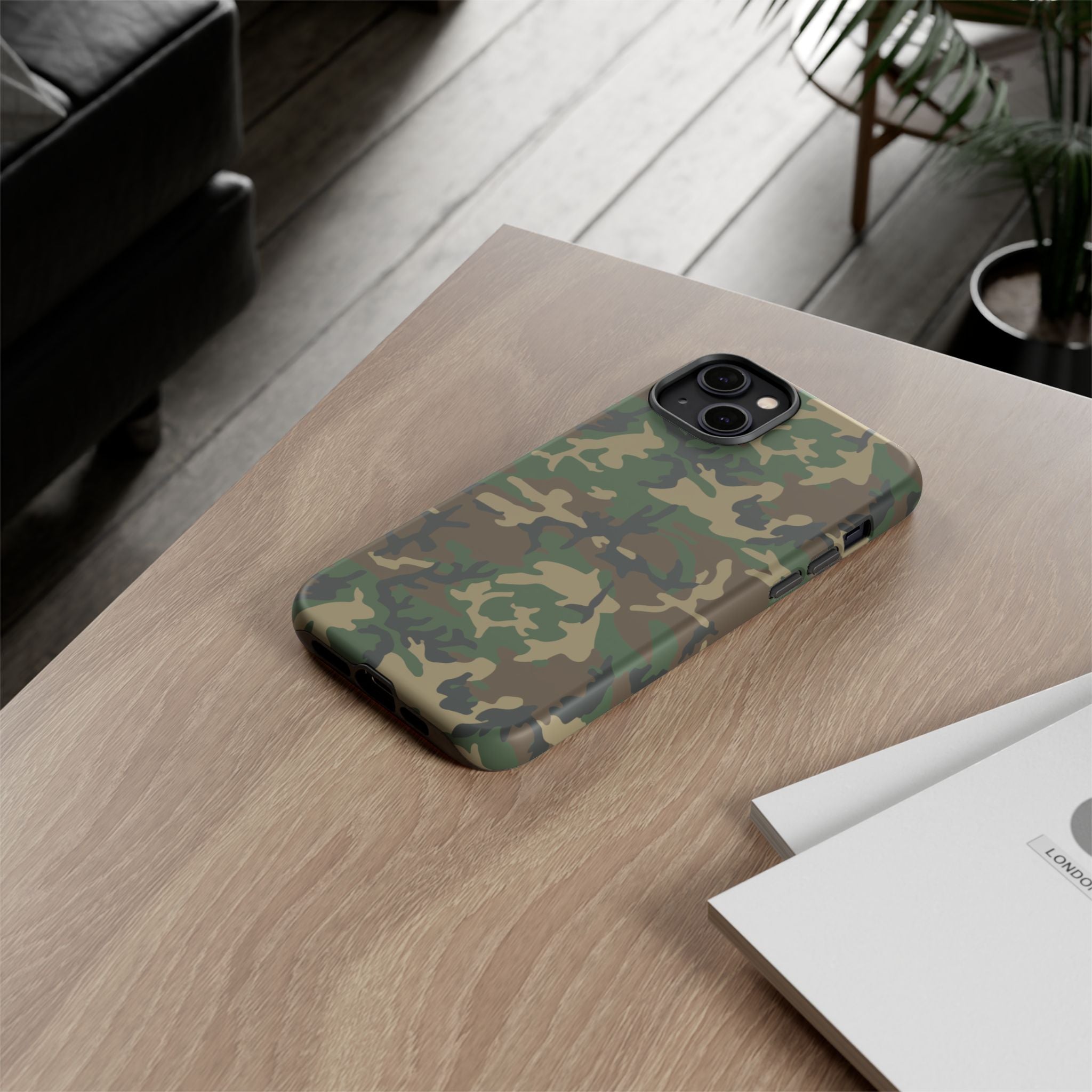 Woodland (M81) Tough Phone Case — Military-Inspired Dual-Layer Protective Cover