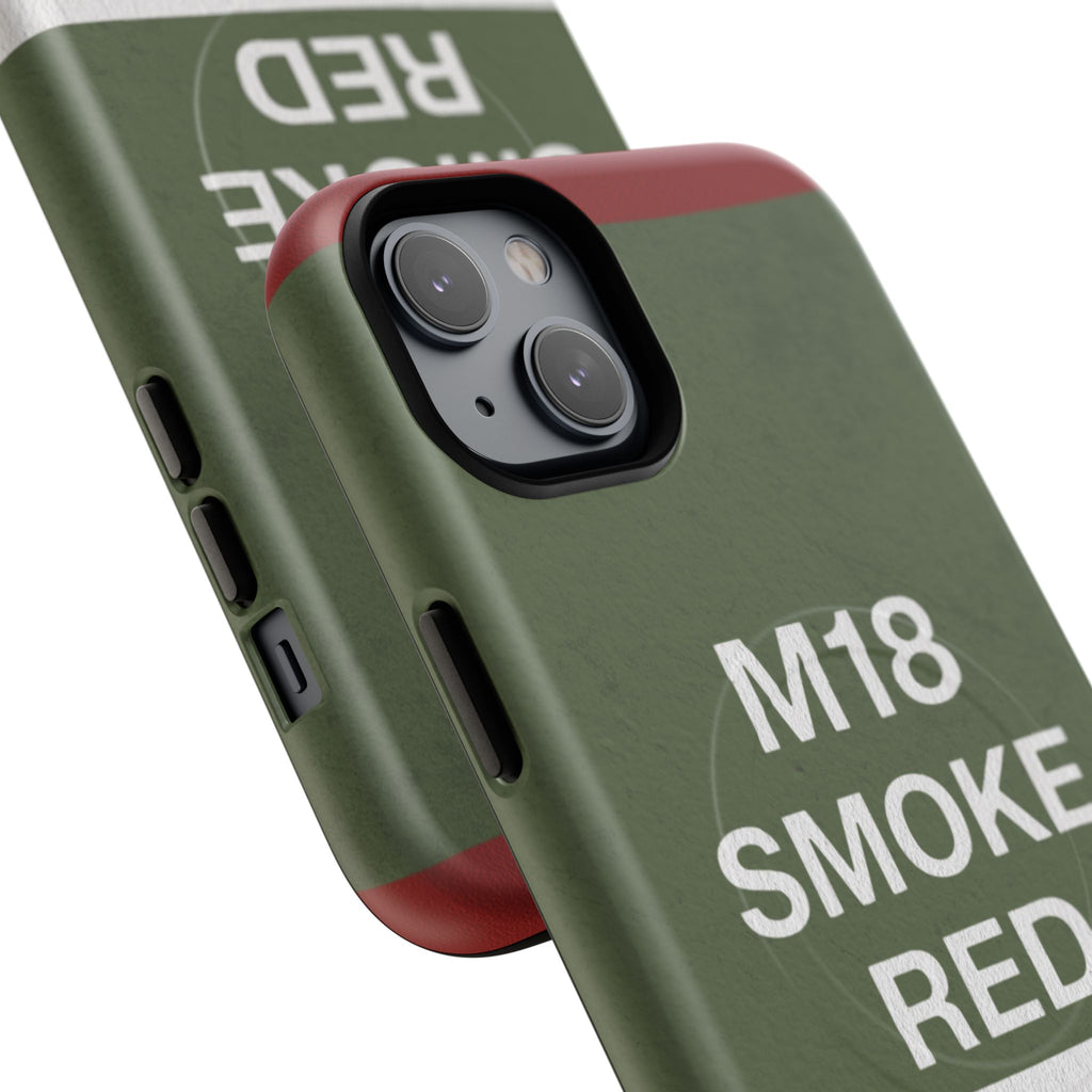 MagSafe® Compatible M18 Smoke Red Tough Phone Case — Military Green Protective Cover