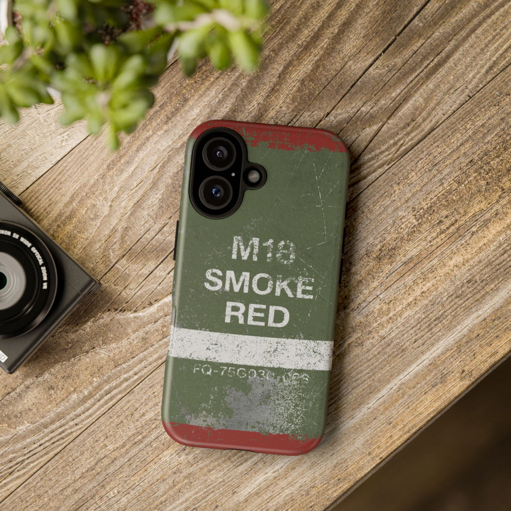 M18 Smoke Red (Distressed) Phone Case | Military-Inspired Dual Layer Protective Cover