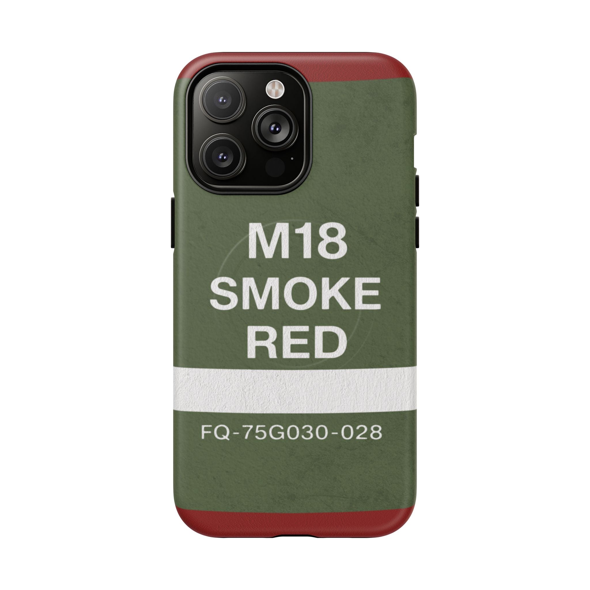 MagSafe® Compatible M18 Smoke Red Tough Phone Case — Military Green Protective Cover