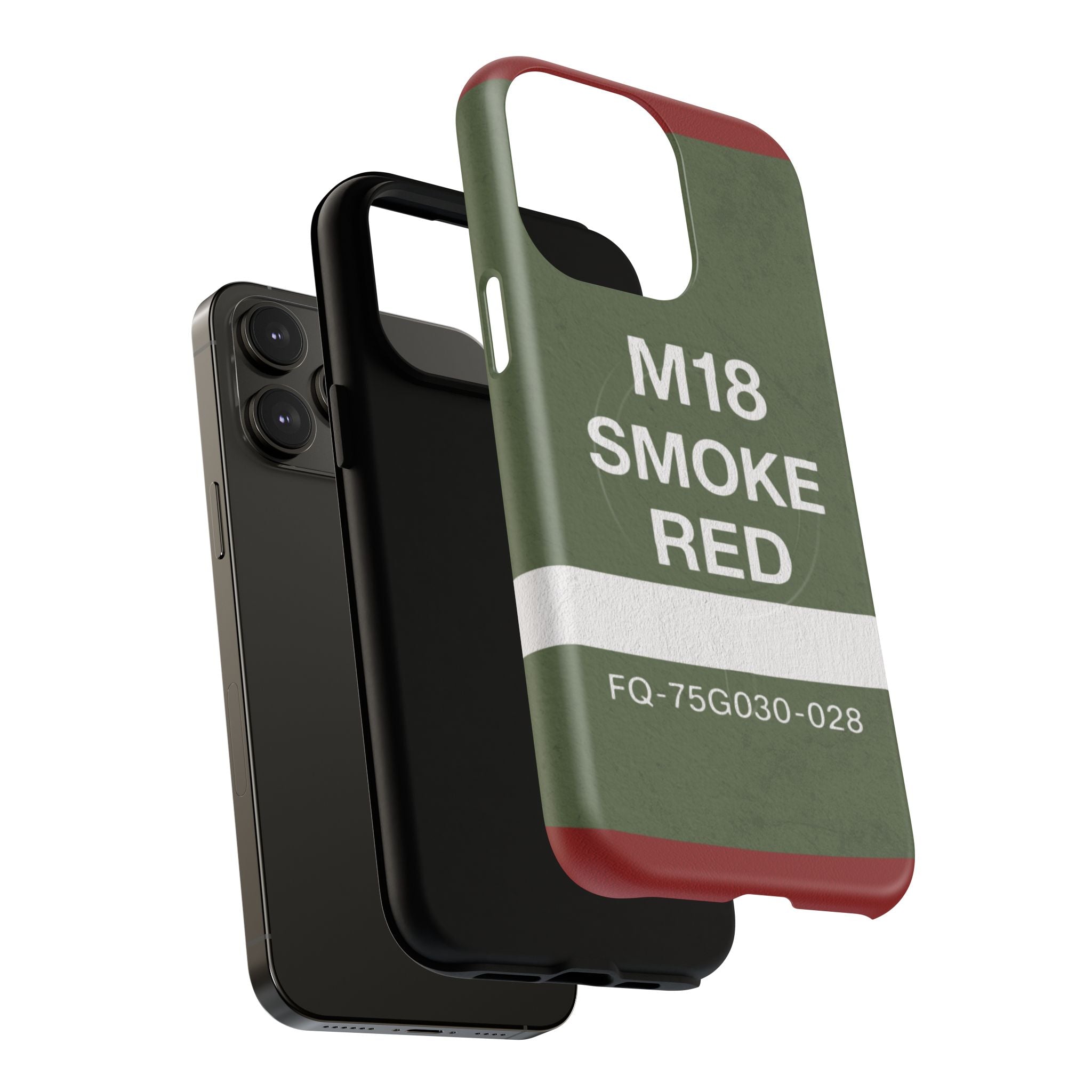 MagSafe® Compatible M18 Smoke Red Tough Phone Case — Military Green Protective Cover
