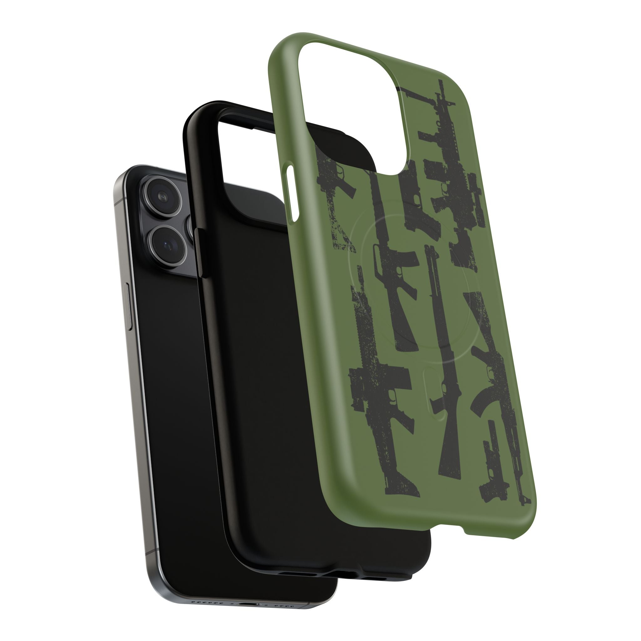 MagSafe Compatible GREEN 'Machine'-Gun iPhone Tough Case
