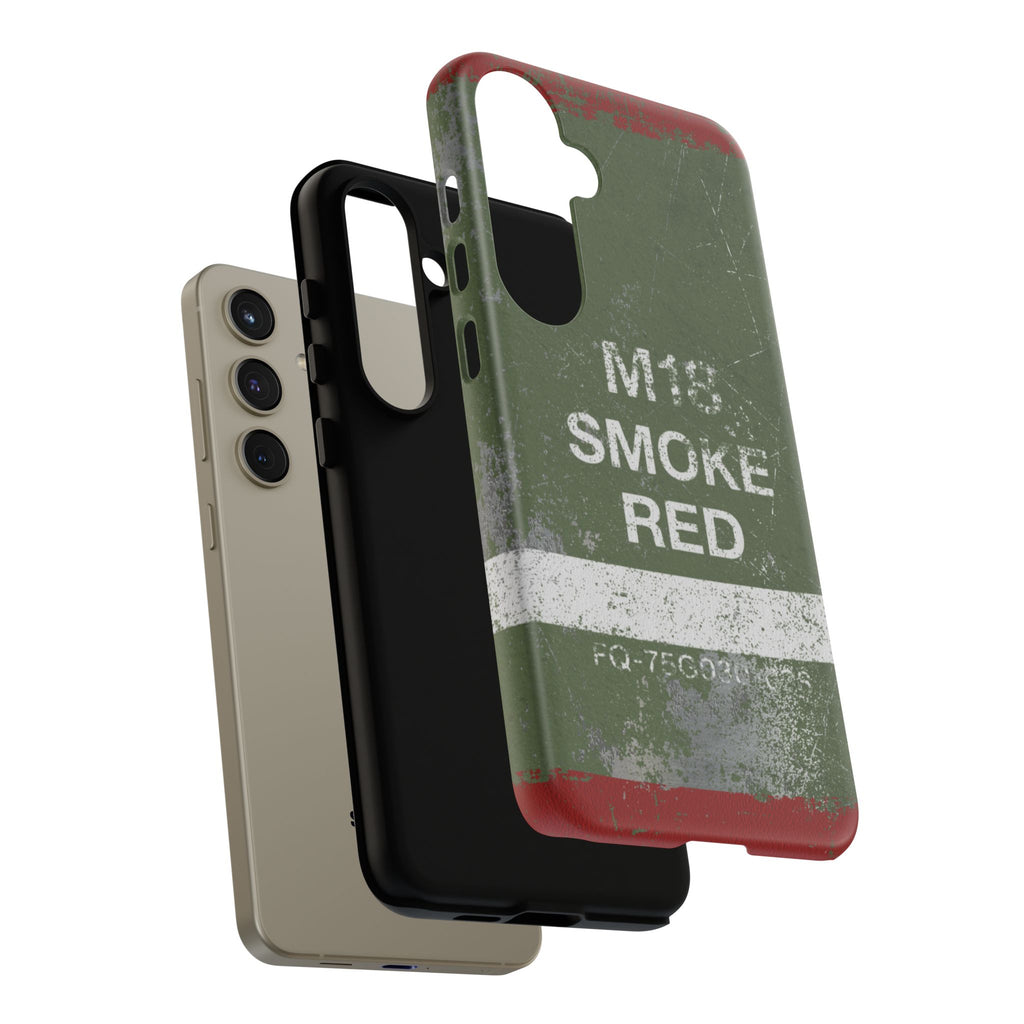 M18 Smoke Red (Distressed) Phone Case | Military-Inspired Dual Layer Protective Cover