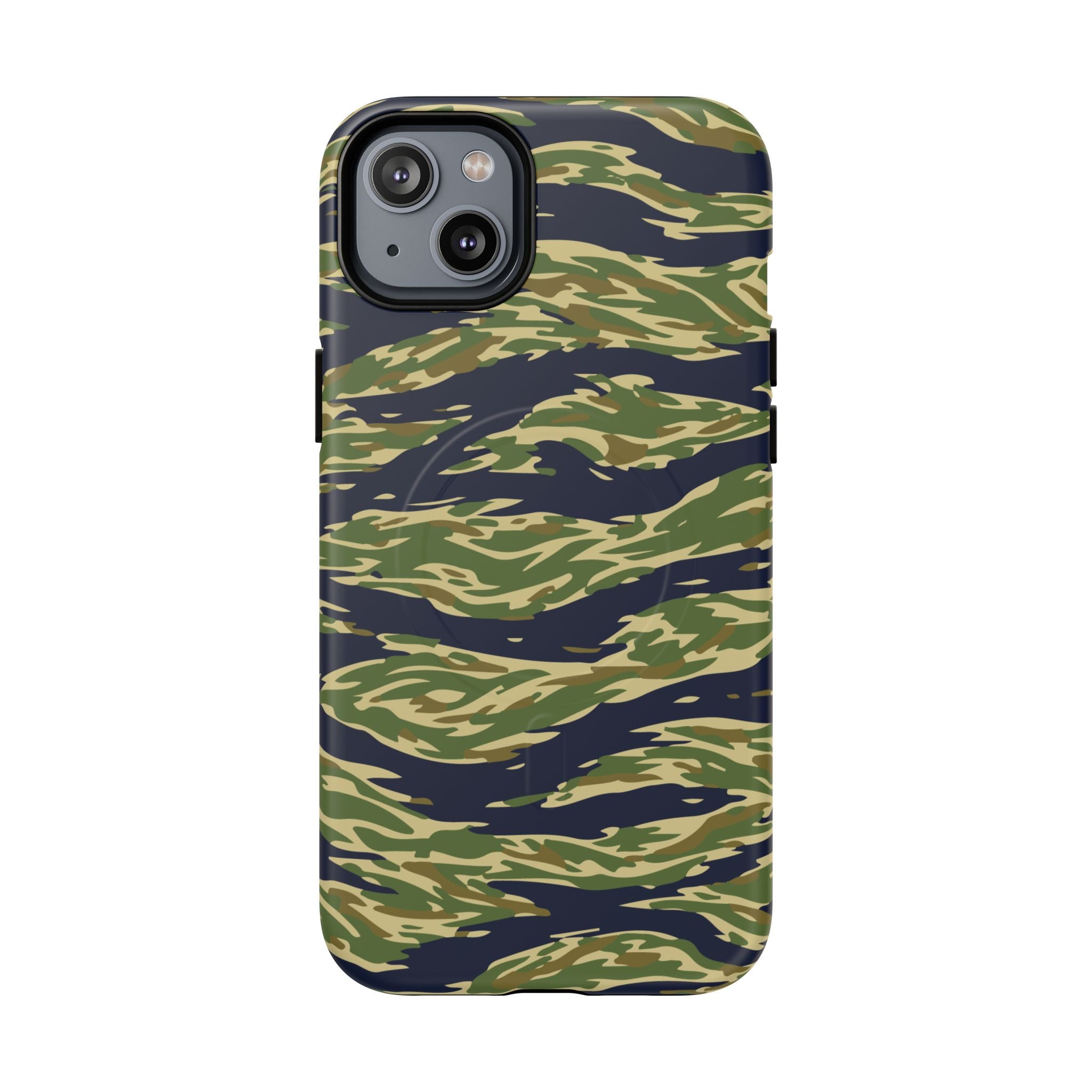 MagSafe® Compatible Tiger Stripe Camouflage iPhone Case – Matte Protective Military Camo Cover
