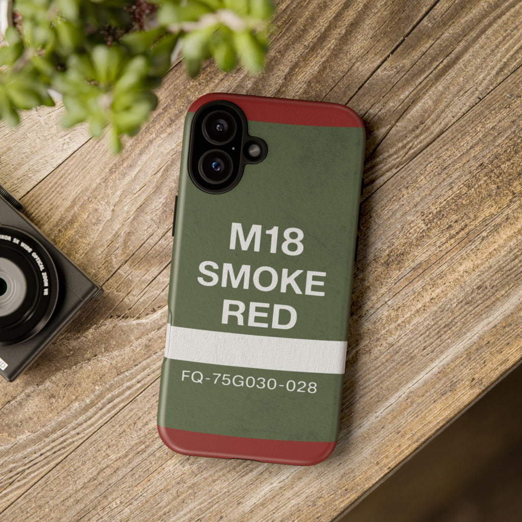 M18 Smoke Red Tough Phone Case | Military-Inspired Dual Layer Protective Cover