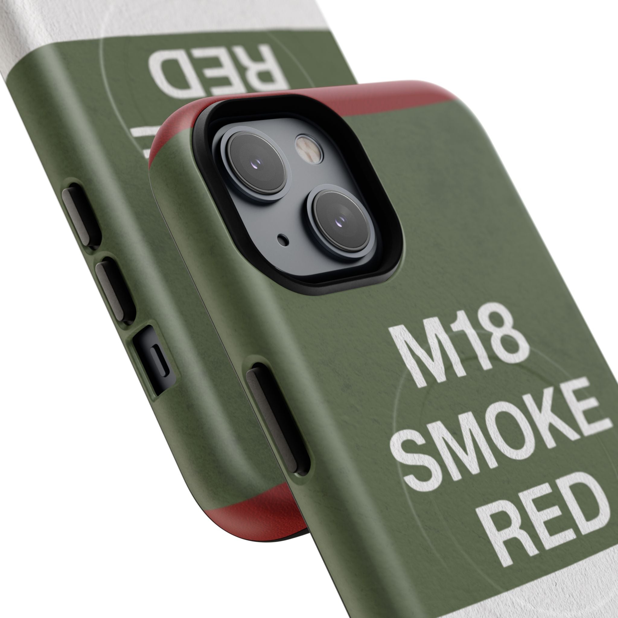 MagSafe® Compatible M18 Smoke Red Tough Phone Case — Military Green Protective Cover