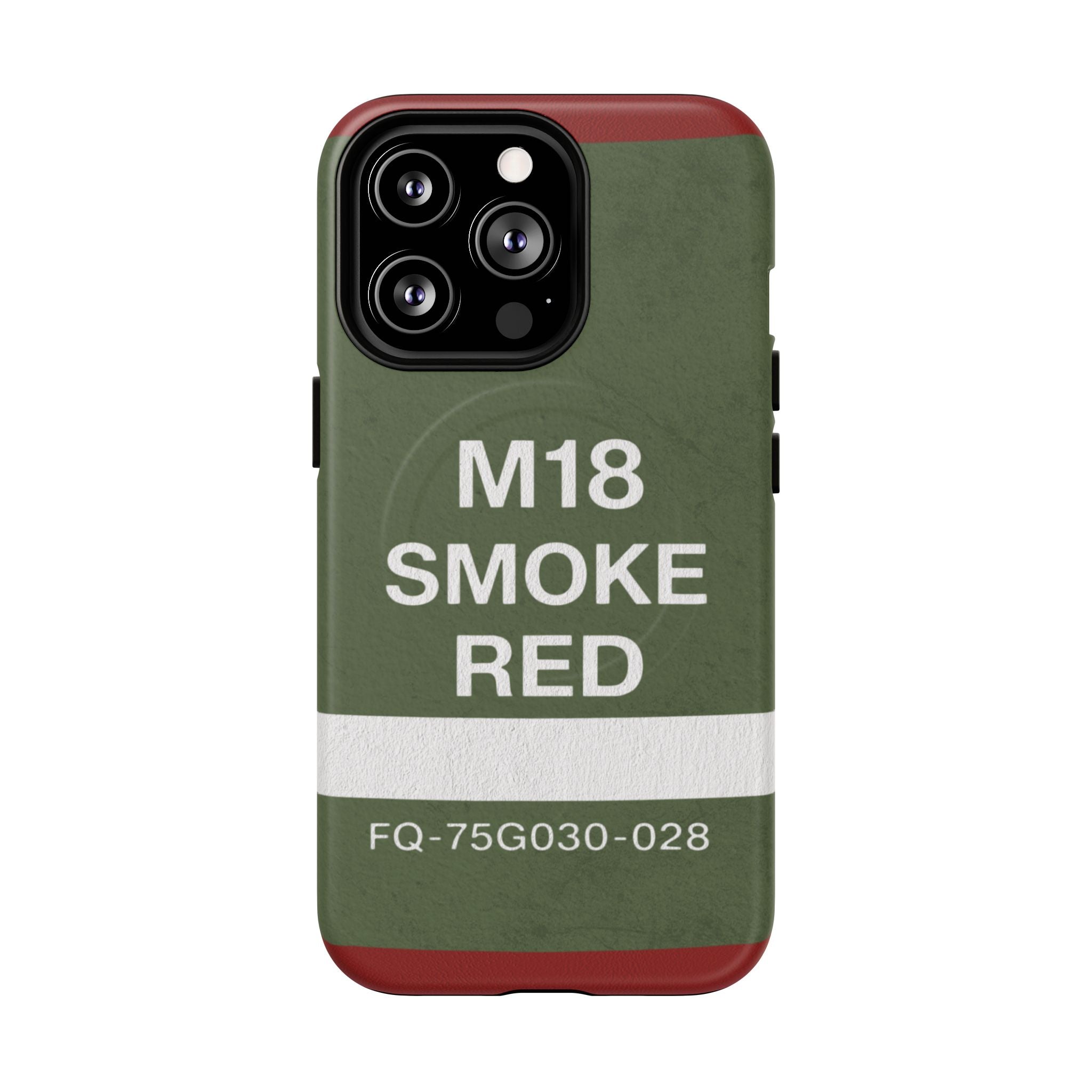 MagSafe® Compatible M18 Smoke Red Tough Phone Case — Military Green Protective Cover