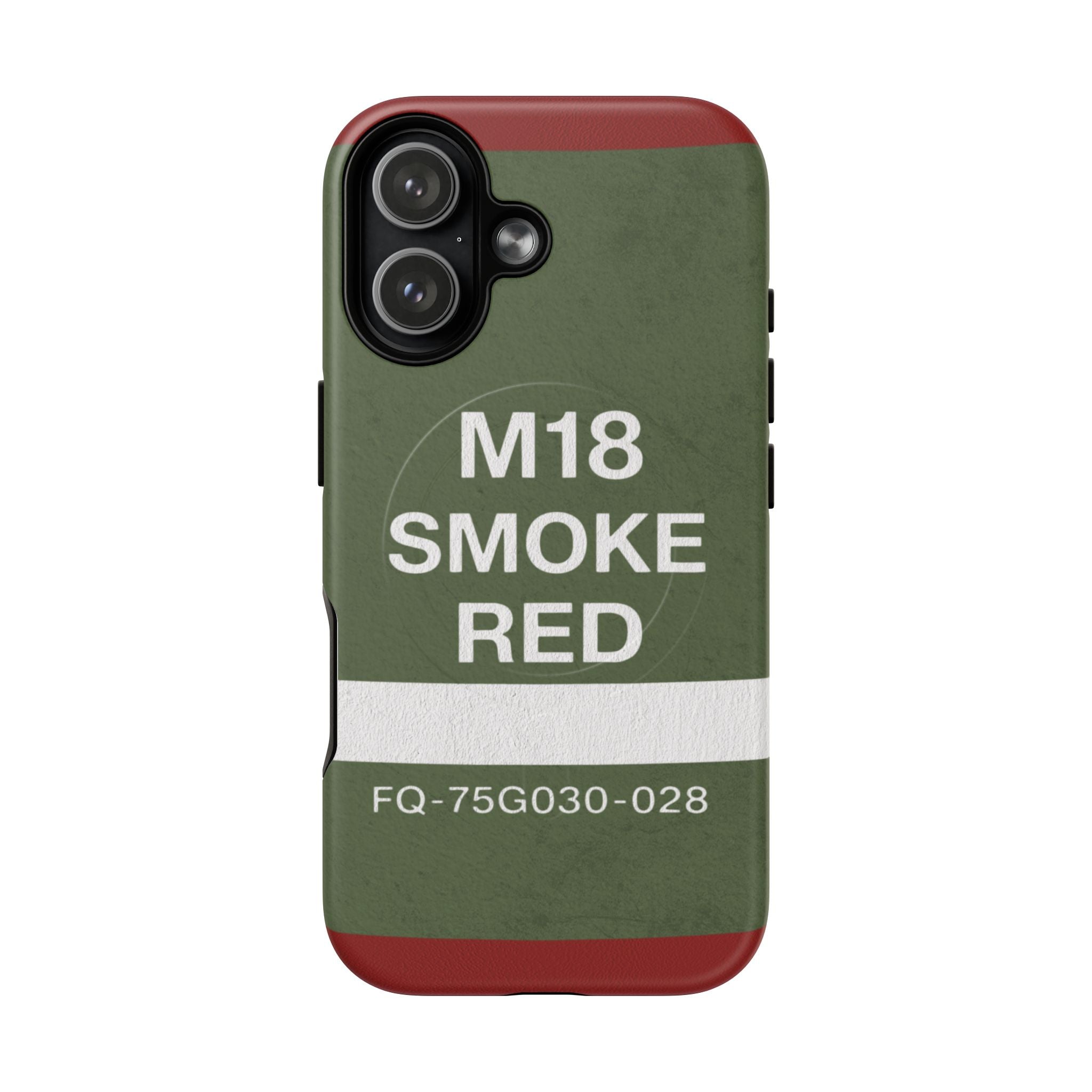 MagSafe® Compatible M18 Smoke Red Tough Phone Case — Military Green Protective Cover