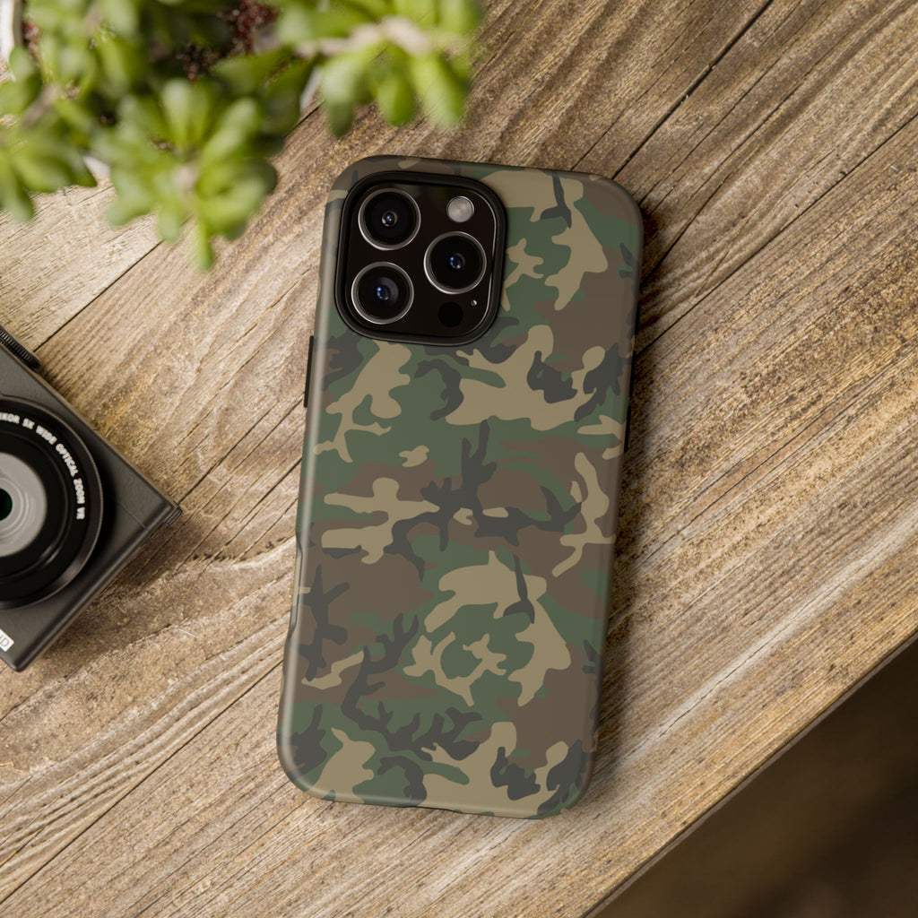 Woodland (M81) Tough Phone Case — Military-Inspired Dual-Layer Protective Cover