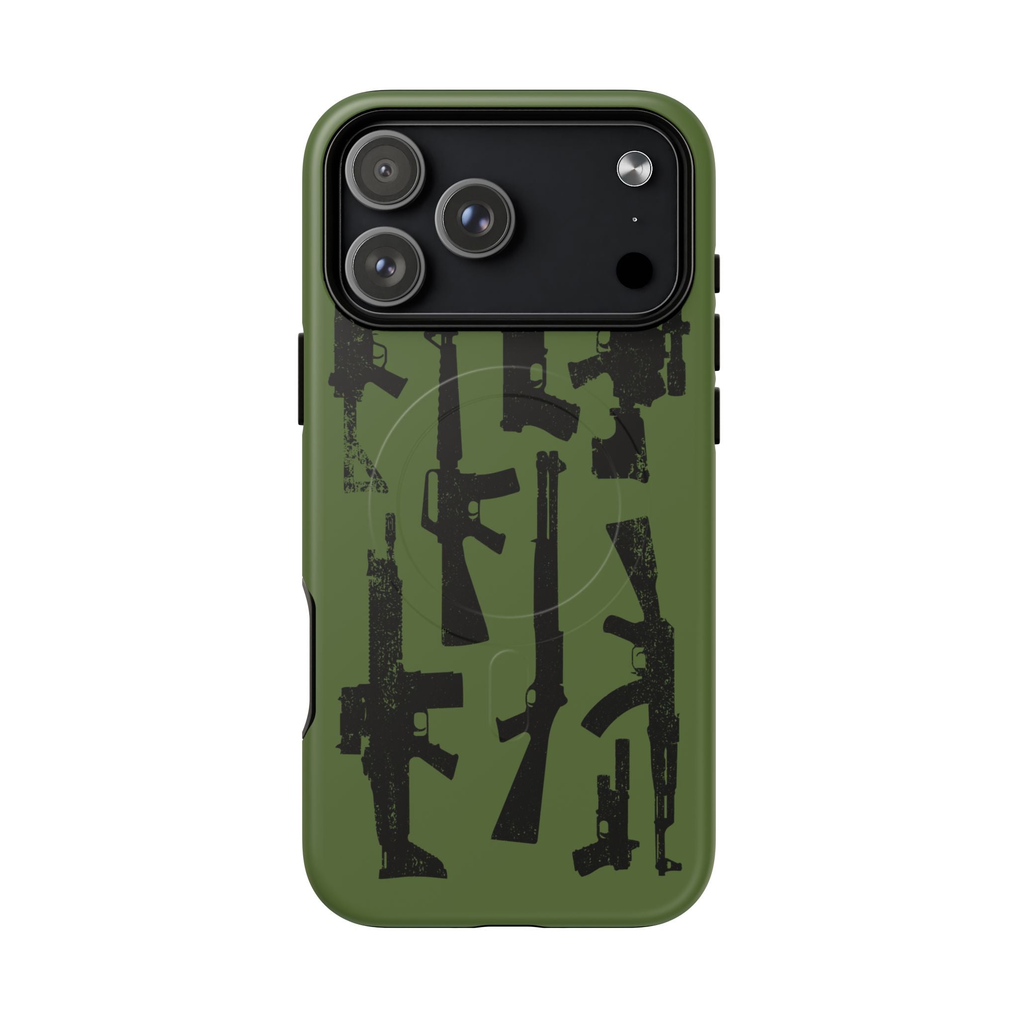MagSafe Compatible GREEN 'Machine'-Gun iPhone Tough Case
