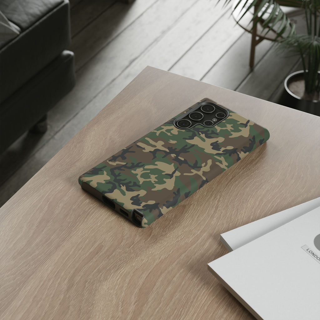 Woodland (M81) Tough Phone Case — Military-Inspired Dual-Layer Protective Cover