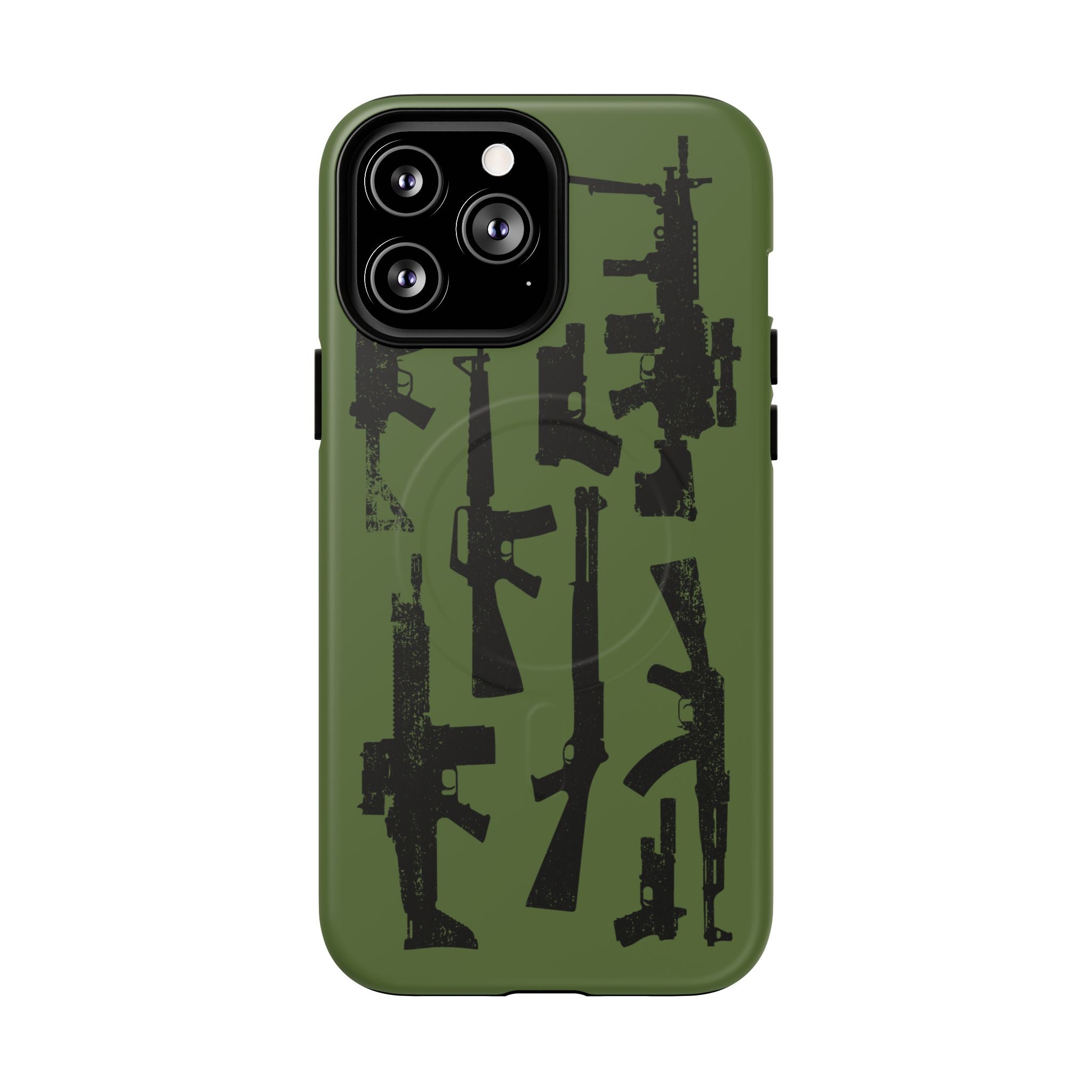 MagSafe Compatible GREEN 'Machine'-Gun iPhone Tough Case