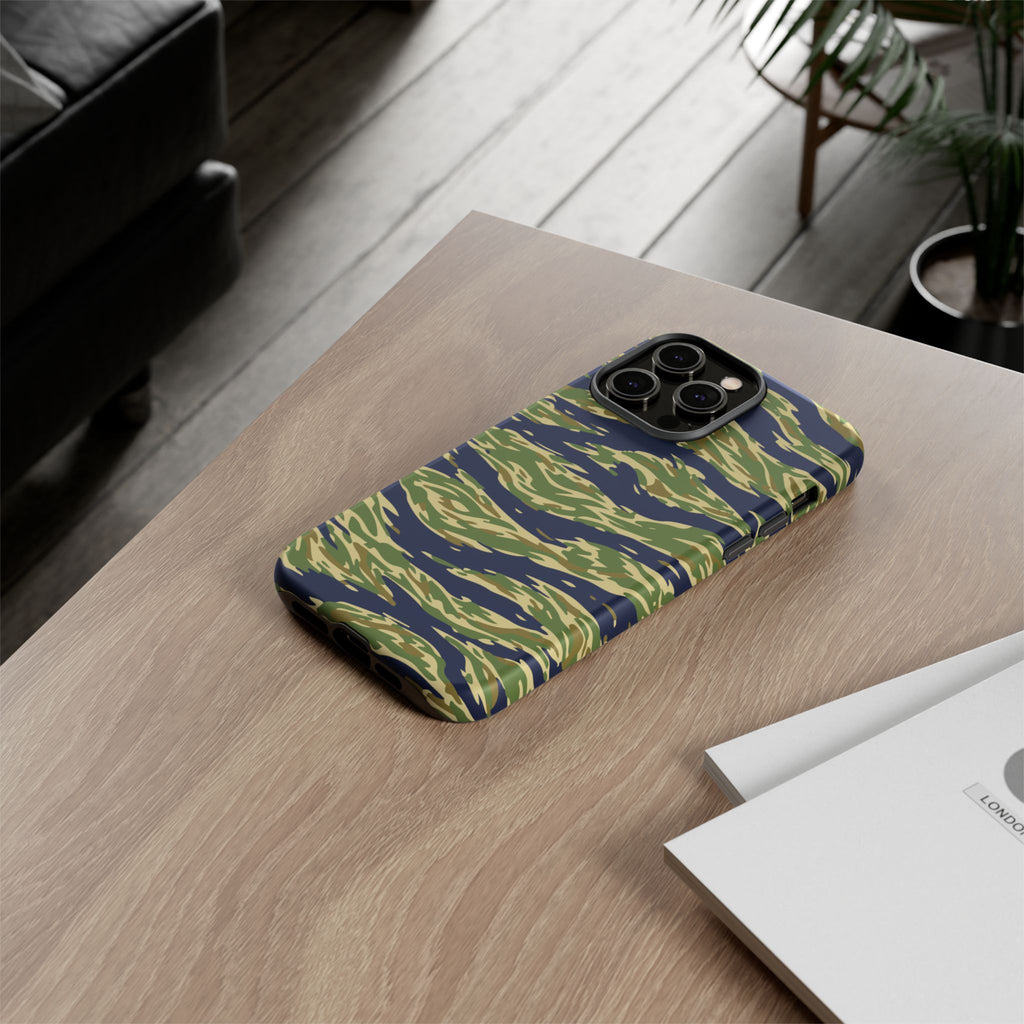 Tiger Stripe Camo Tough Phone Case | Military-Inspired Dual-Layer Protection