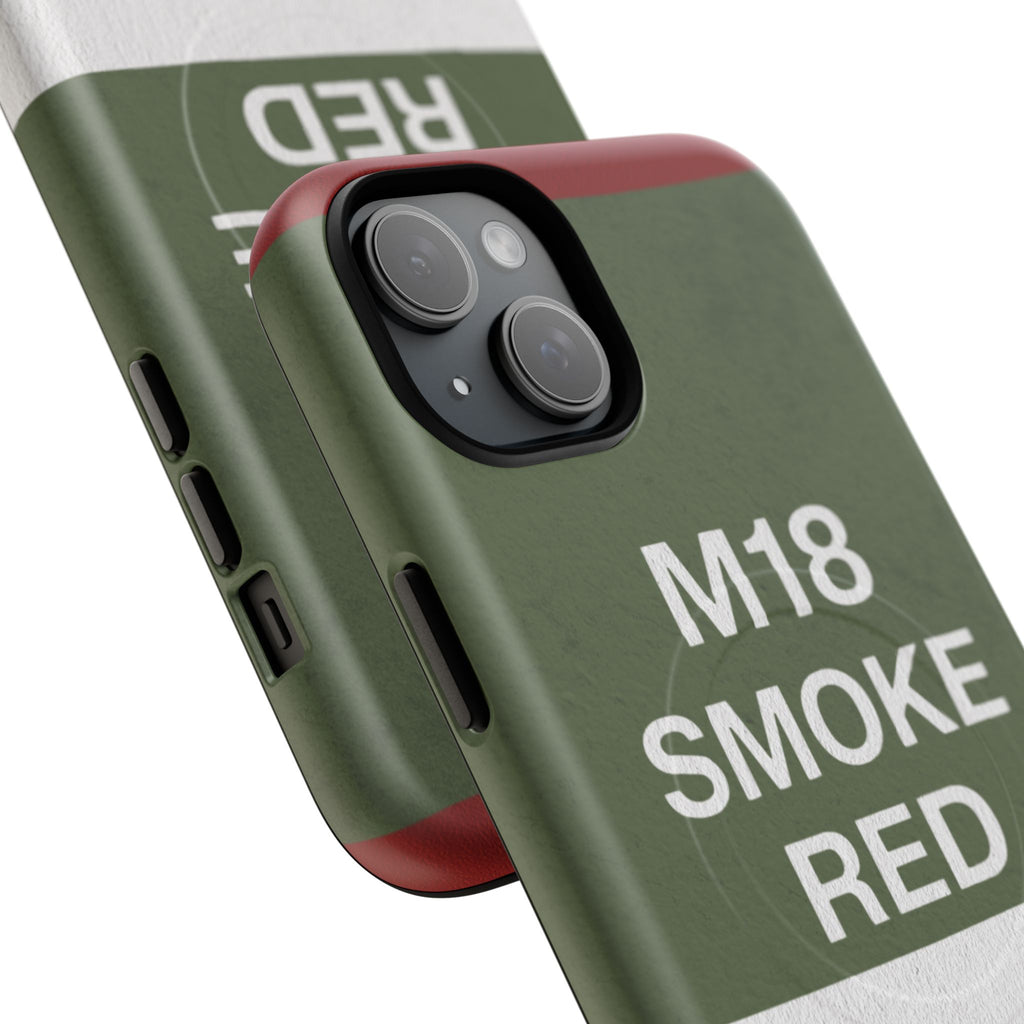 MagSafe® Compatible M18 Smoke Red Tough Phone Case — Military Green Protective Cover