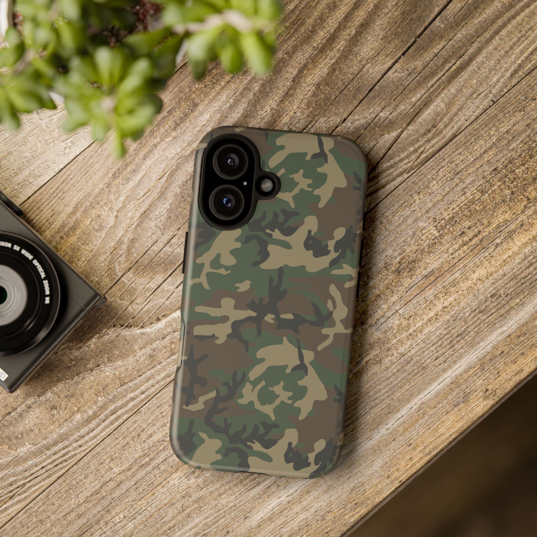 Woodland (M81) Tough Phone Case — Military-Inspired Dual-Layer Protective Cover