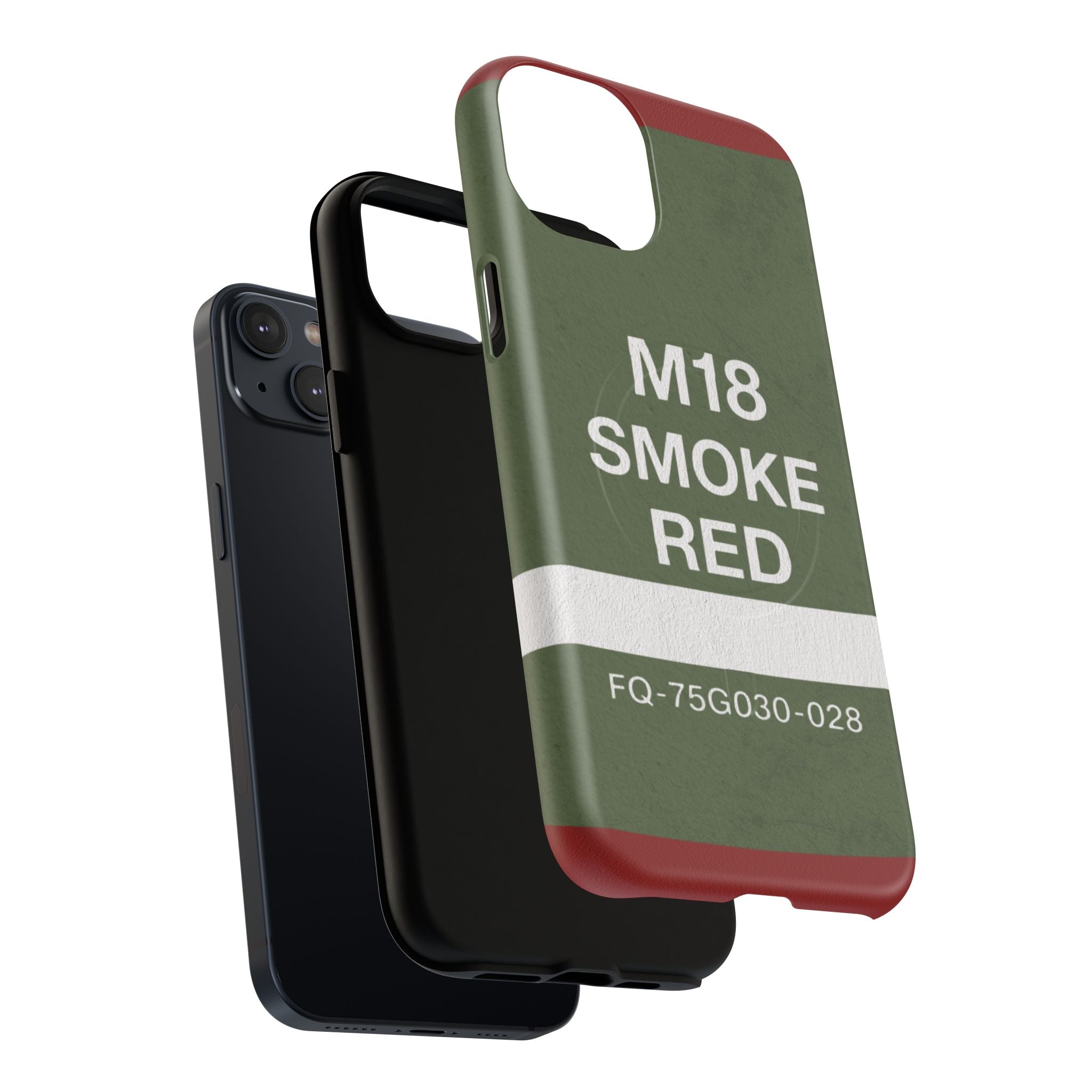 MagSafe® Compatible M18 Smoke Red Tough Phone Case — Military Green Protective Cover