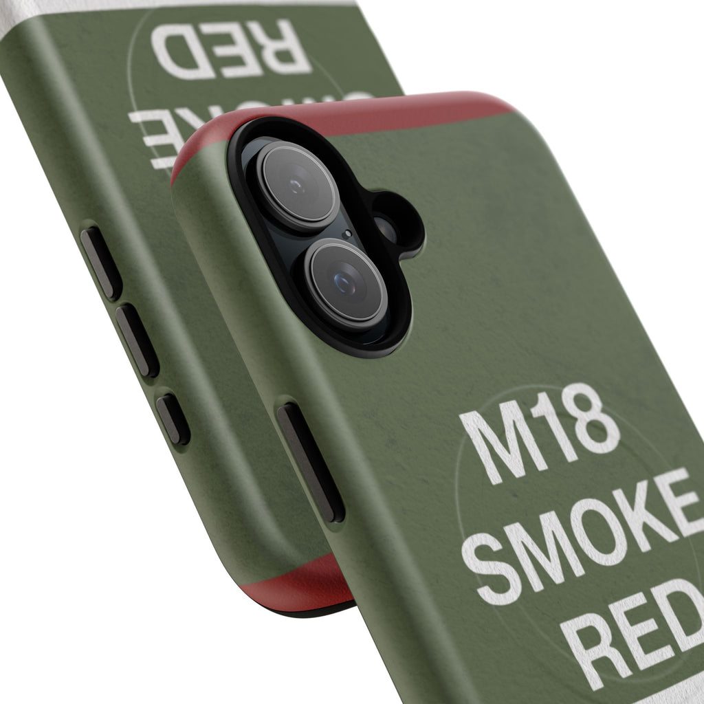 MagSafe® Compatible M18 Smoke Red Tough Phone Case — Military Green Protective Cover