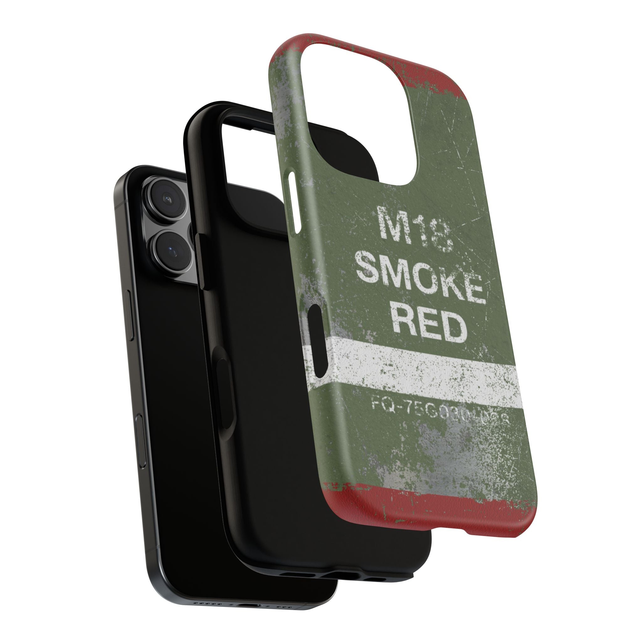M18 Smoke Red (Distressed) Phone Case | Military-Inspired Dual Layer Protective Cover