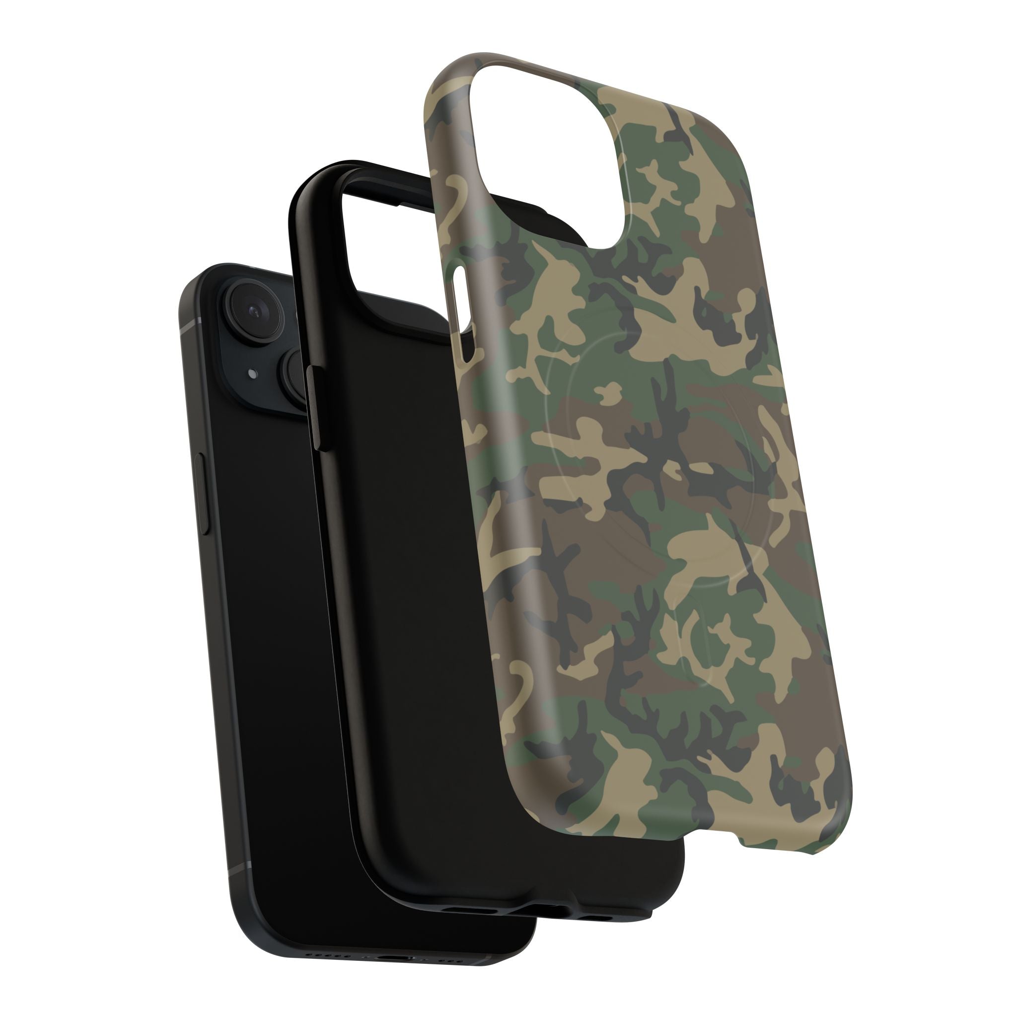 MagSafe® Compatible Tough Phone Case – M81 Woodland Camo | Rugged Military-Style Cover