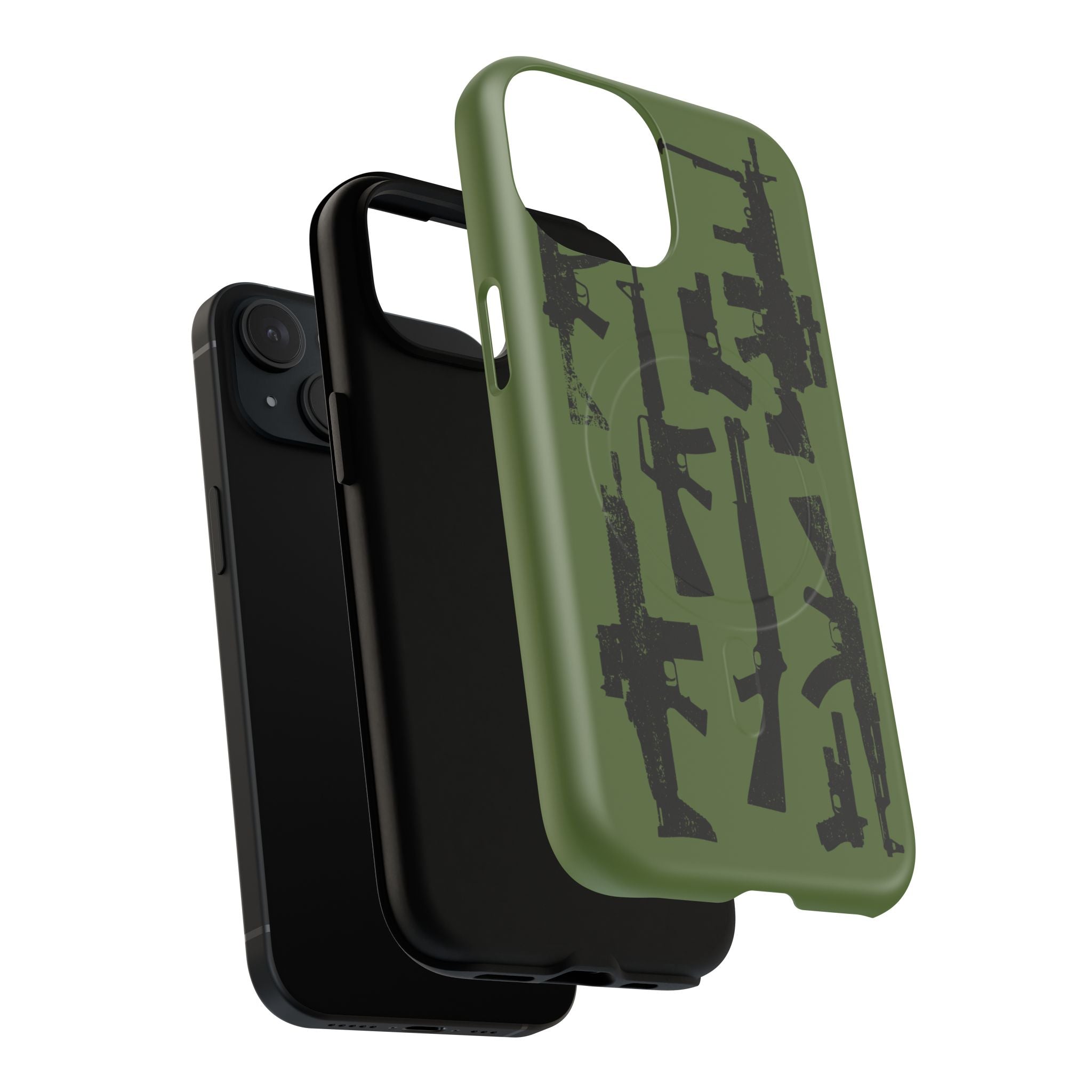 MagSafe Compatible GREEN 'Machine'-Gun iPhone Tough Case