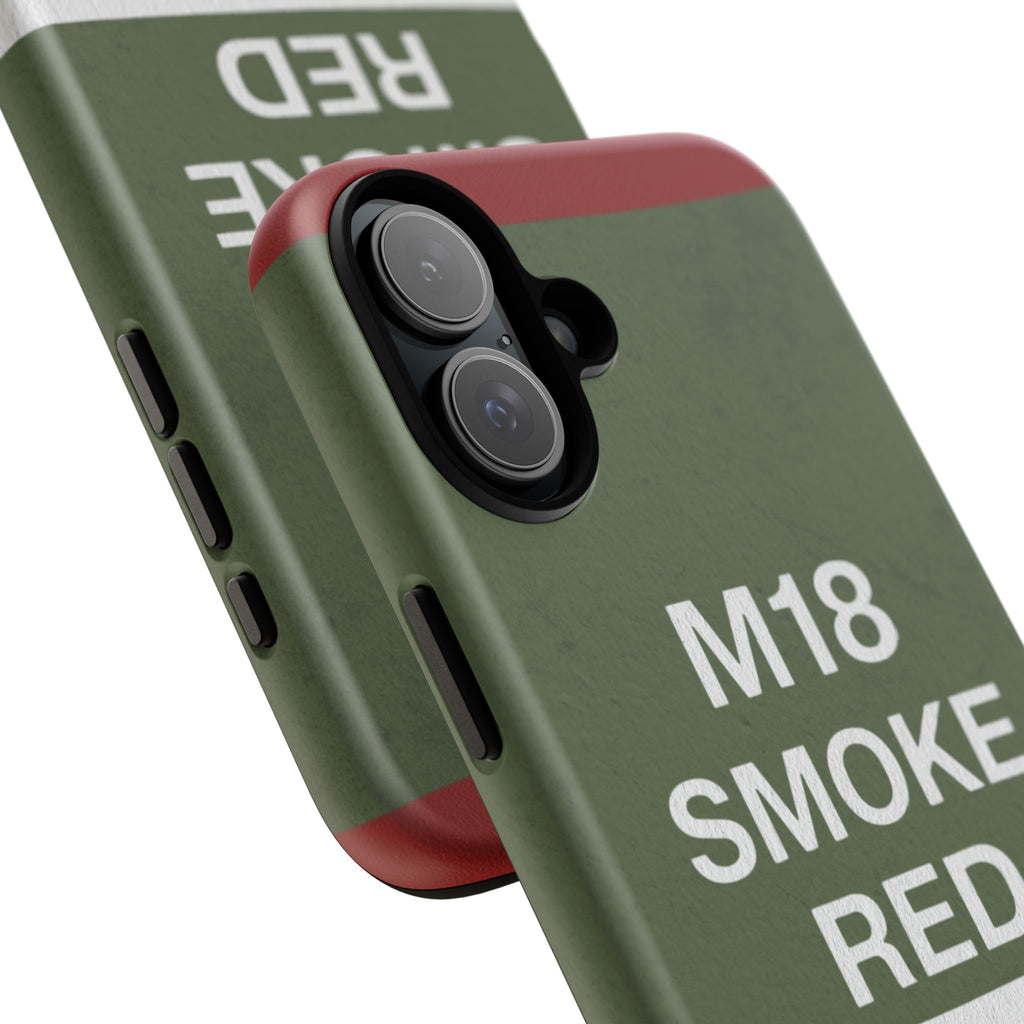 M18 Smoke Red Tough Phone Case | Military-Inspired Dual Layer Protective Cover