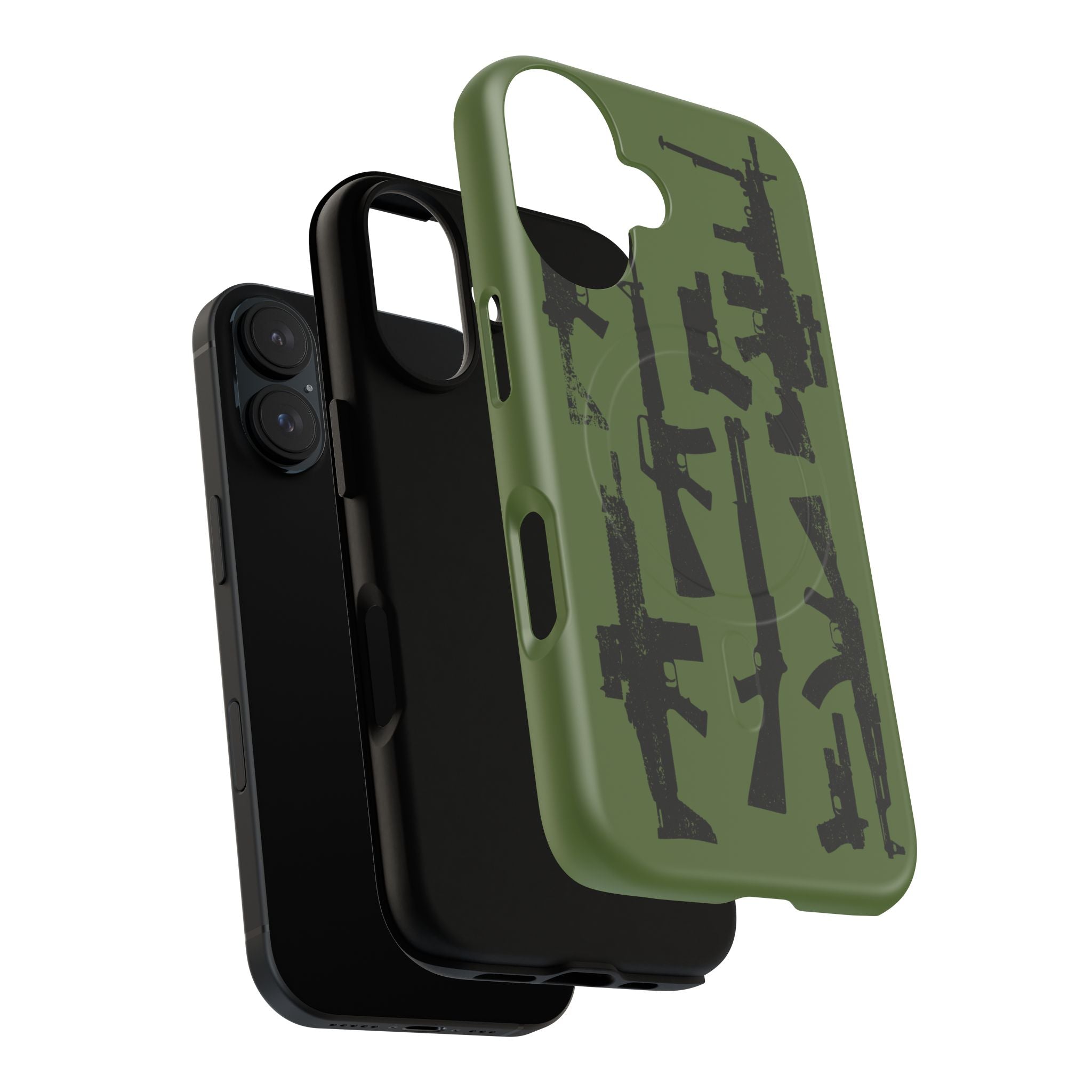 MagSafe Compatible GREEN 'Machine'-Gun iPhone Tough Case