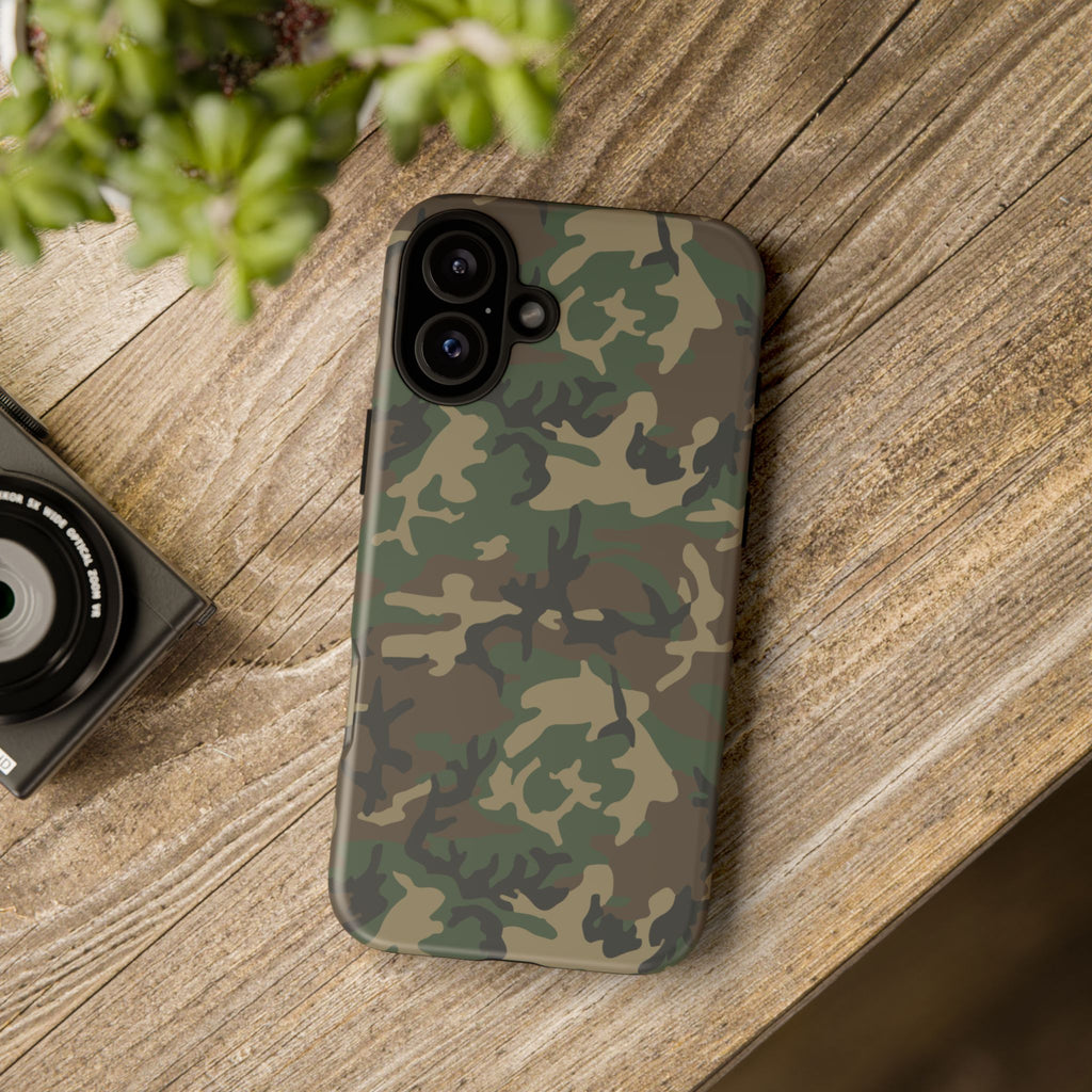 Woodland (M81) Tough Phone Case — Military-Inspired Dual-Layer Protective Cover