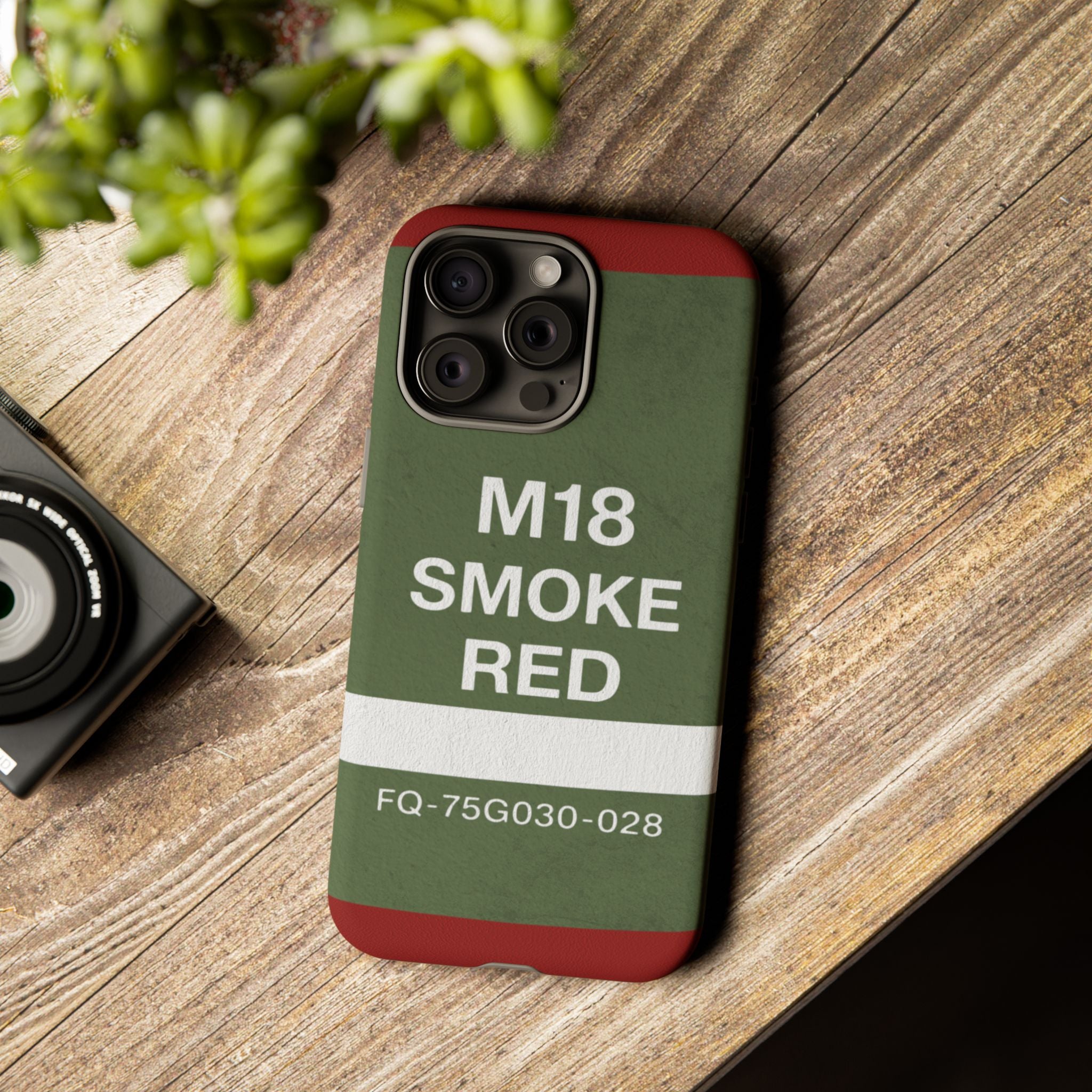 M18 Smoke Red Tough Phone Case | Military-Inspired Dual Layer Protective Cover