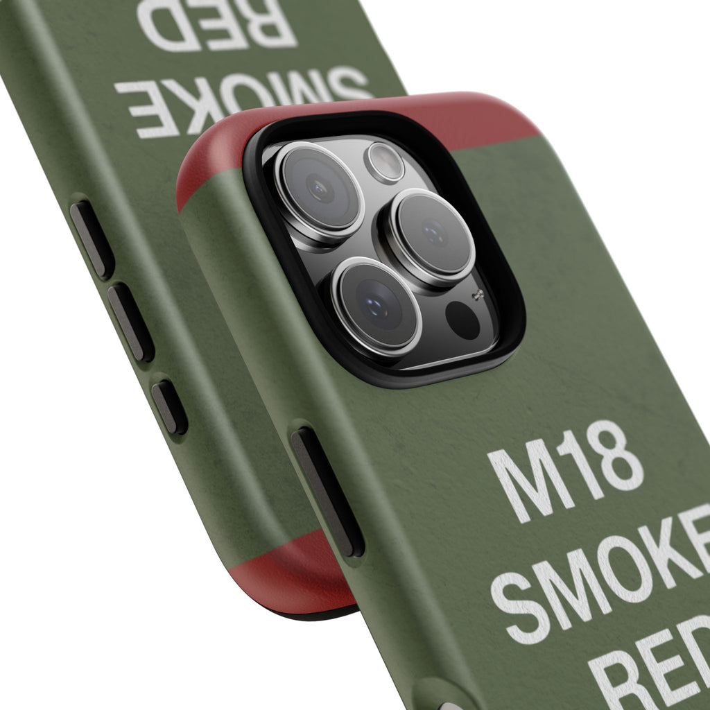 M18 Smoke Red Tough Phone Case | Military-Inspired Dual Layer Protective Cover