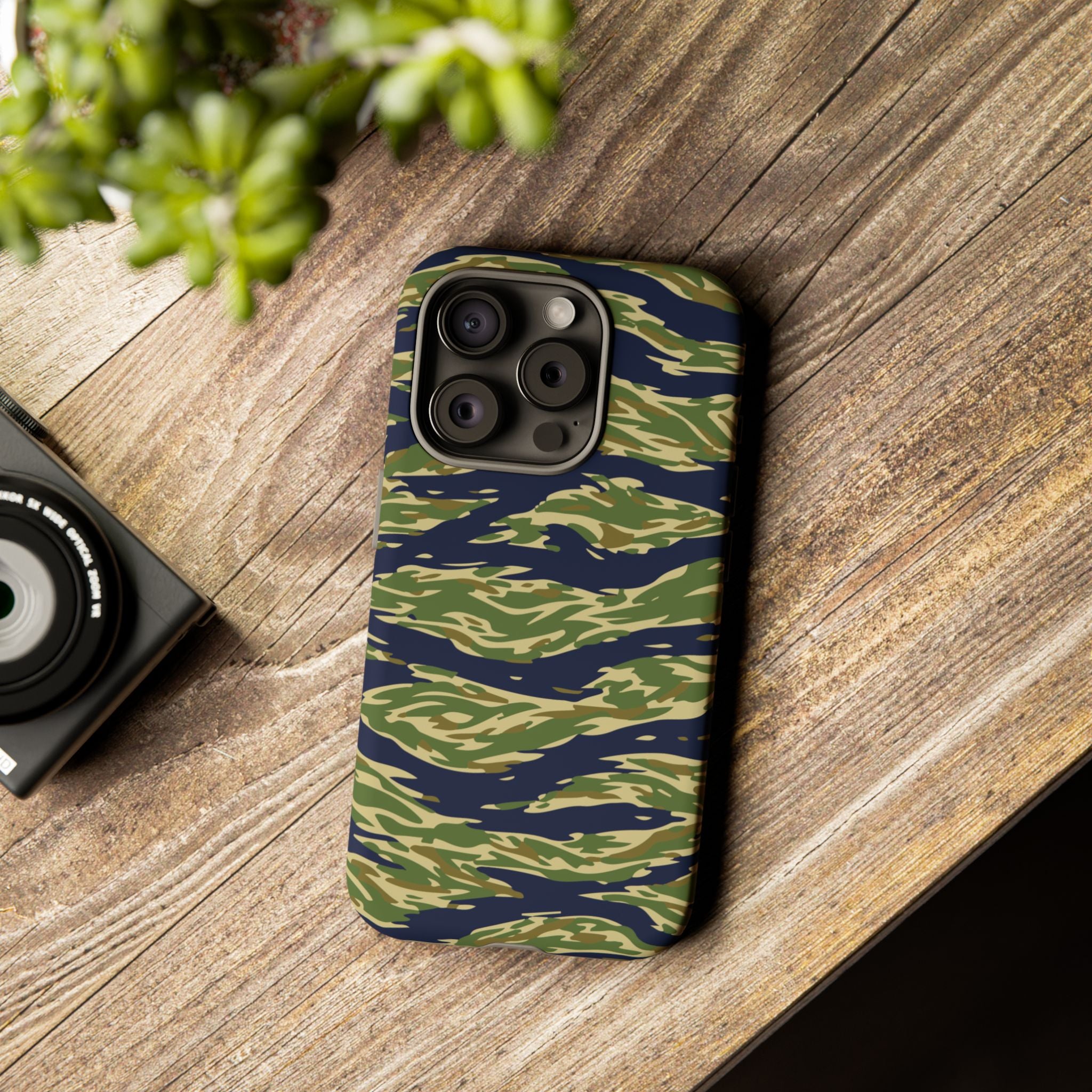 Tiger Stripe Camo Tough Phone Case | Military-Inspired Dual-Layer Protection