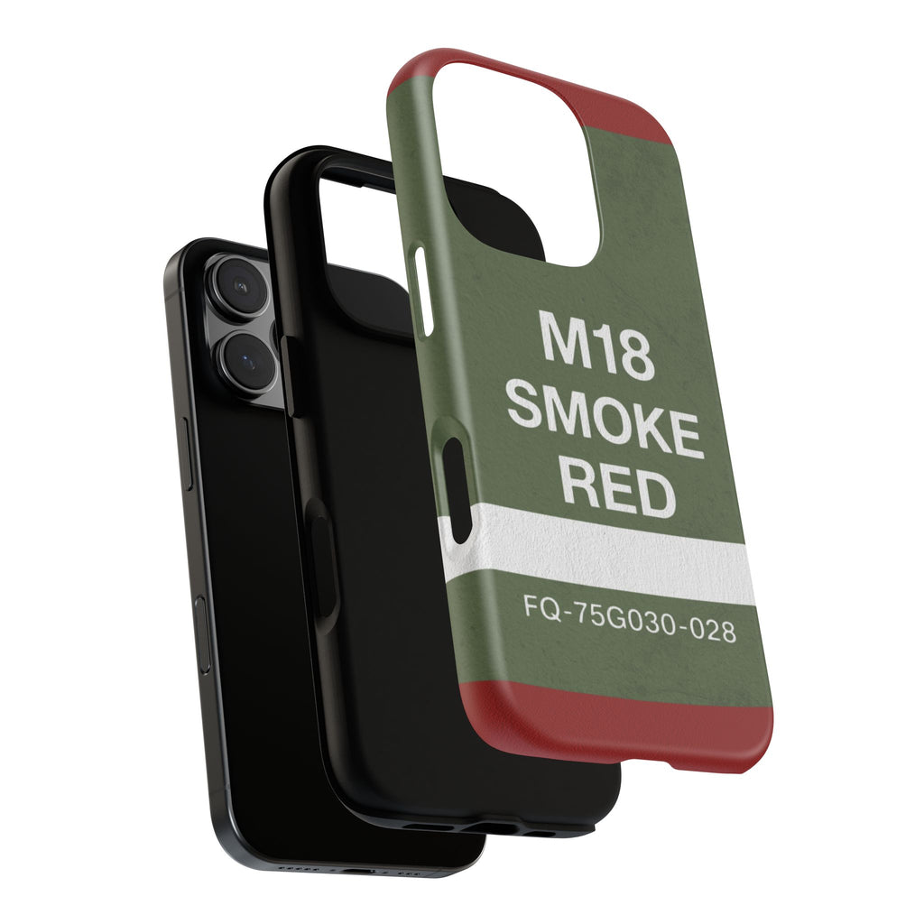 M18 Smoke Red Tough Phone Case | Military-Inspired Dual Layer Protective Cover