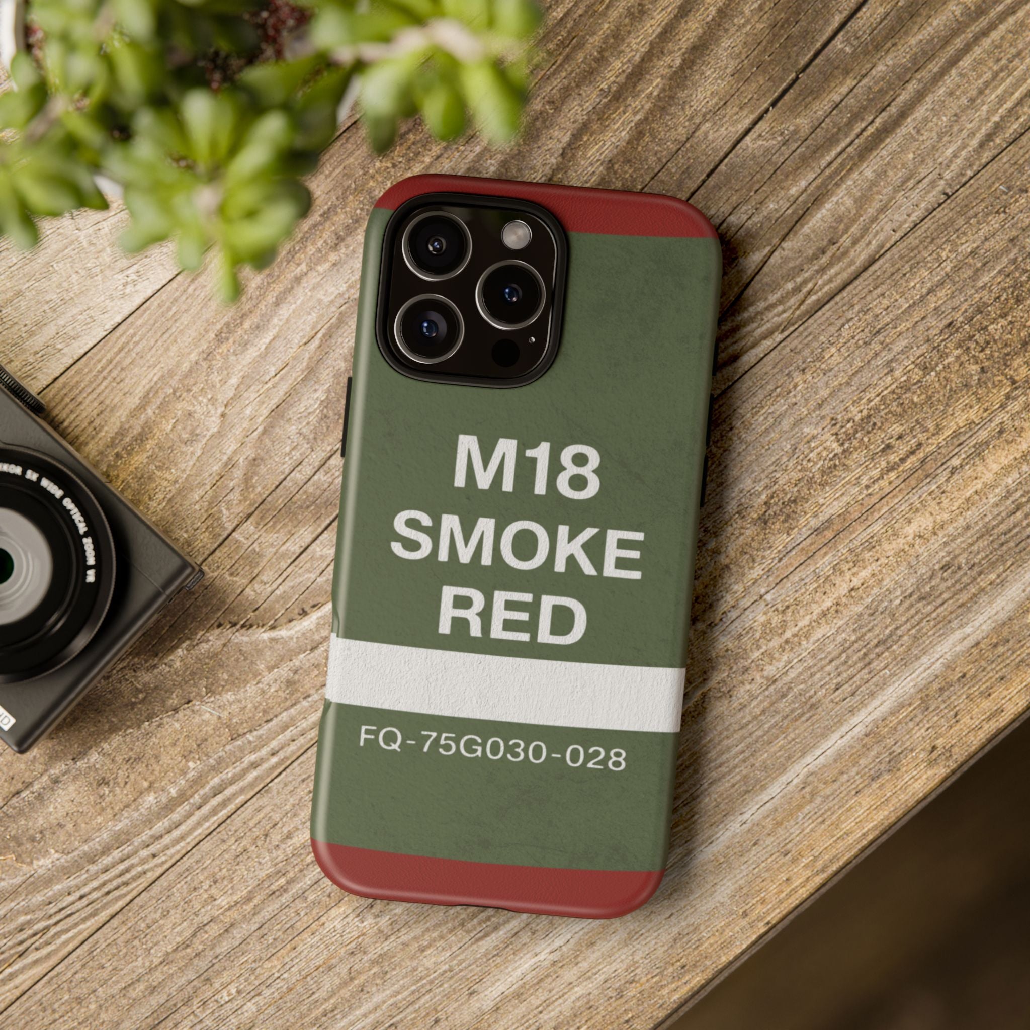 M18 Smoke Red Tough Phone Case | Military-Inspired Dual Layer Protective Cover