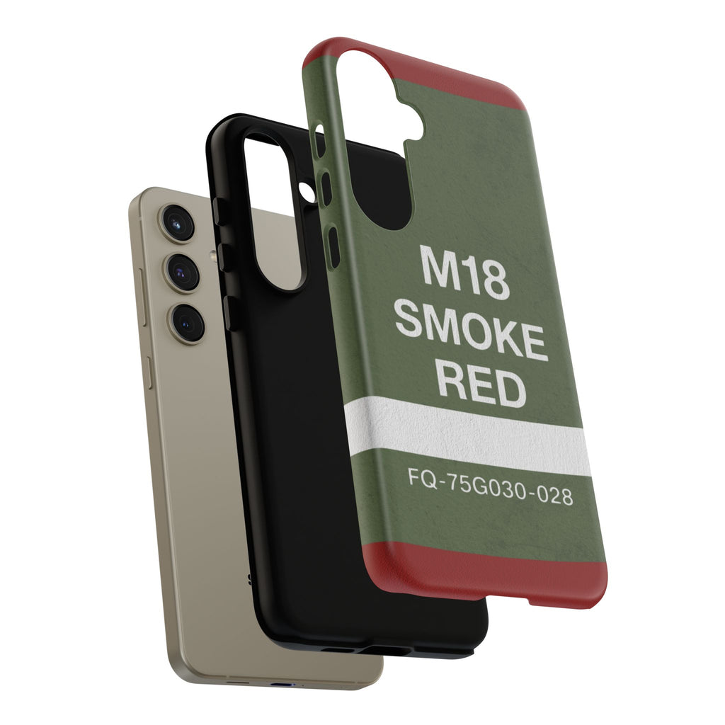 M18 Smoke Red Tough Phone Case | Military-Inspired Dual Layer Protective Cover