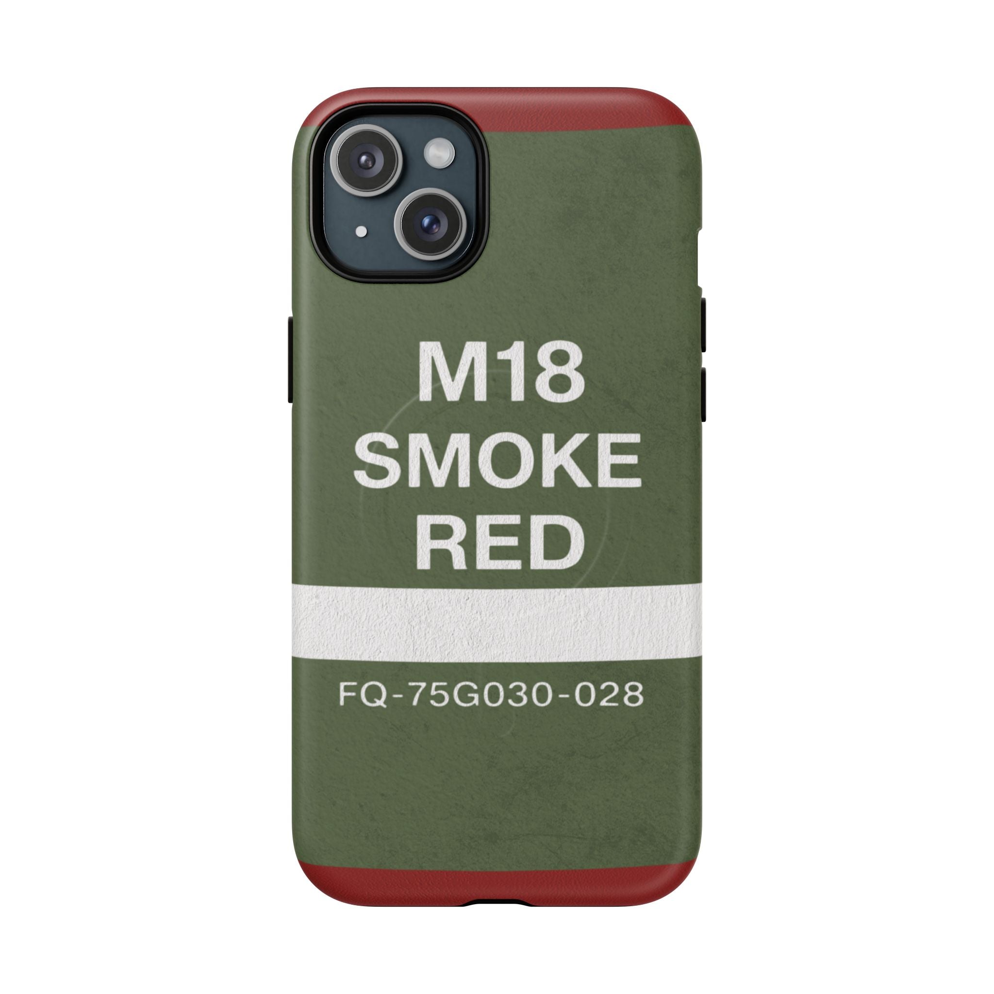 MagSafe® Compatible M18 Smoke Red Tough Phone Case — Military Green Protective Cover