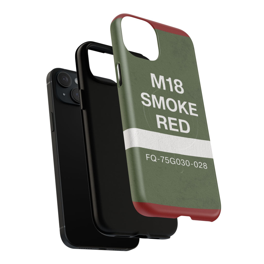 MagSafe® Compatible M18 Smoke Red Tough Phone Case — Military Green Protective Cover