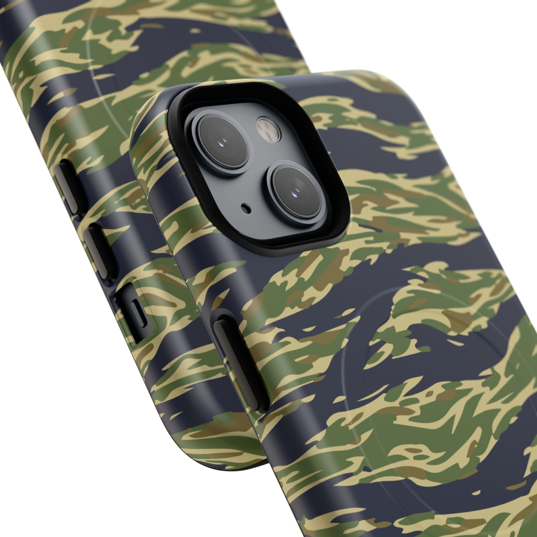 MagSafe® Compatible Tiger Stripe Camouflage iPhone Case – Matte Protective Military Camo Cover
