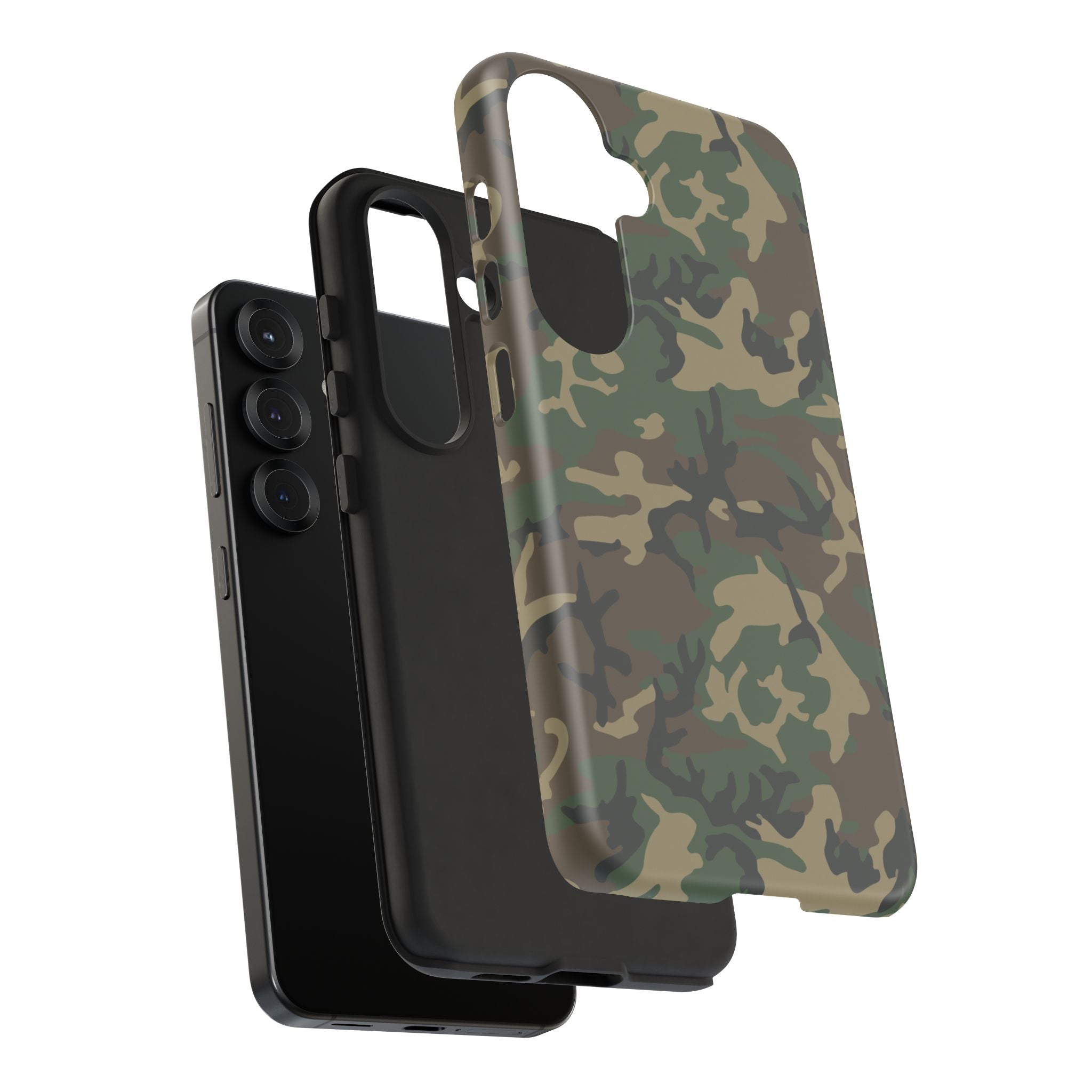 Woodland (M81) Tough Phone Case — Military-Inspired Dual-Layer Protective Cover