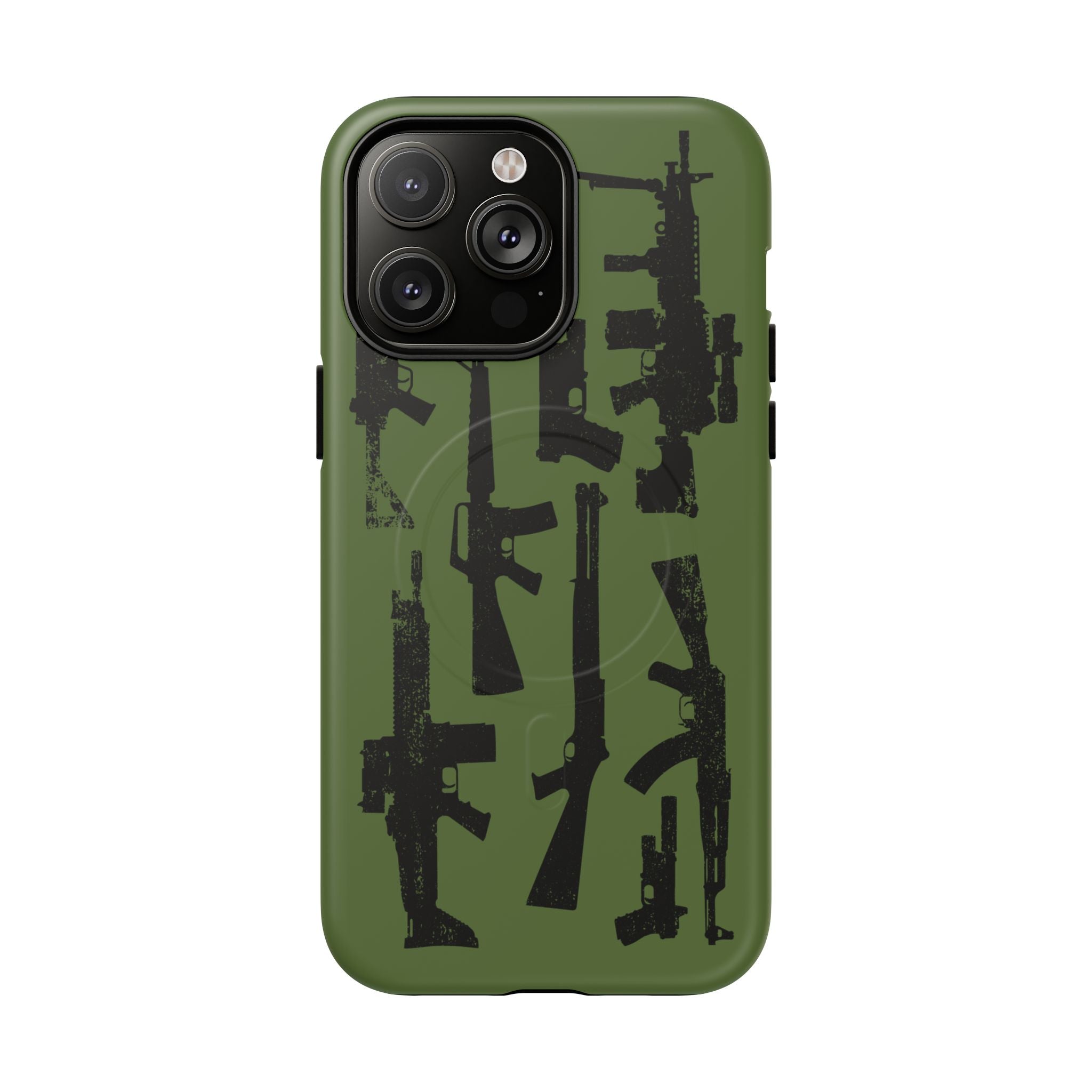 MagSafe Compatible GREEN 'Machine'-Gun iPhone Tough Case