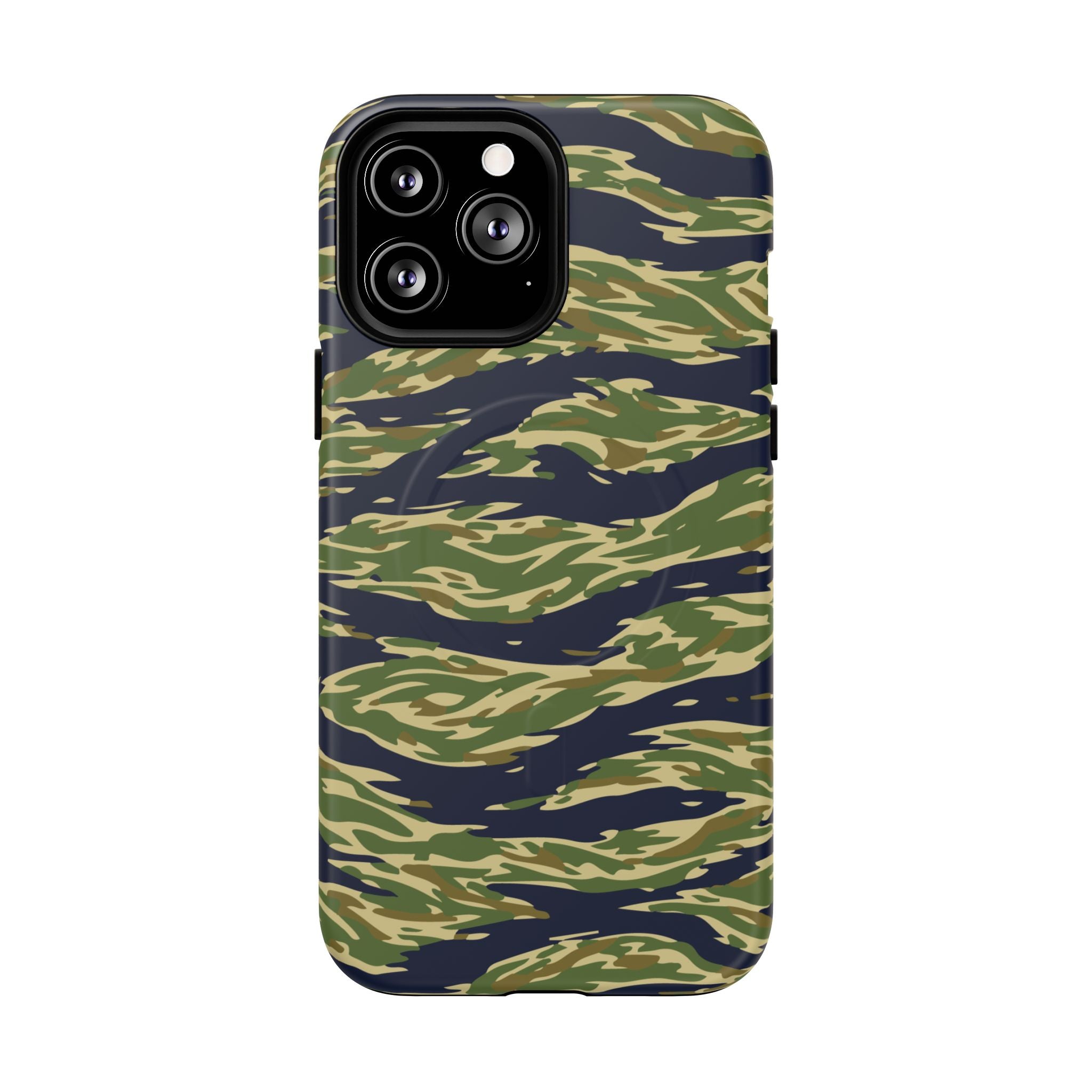 MagSafe® Compatible Tiger Stripe Camouflage iPhone Case – Matte Protective Military Camo Cover