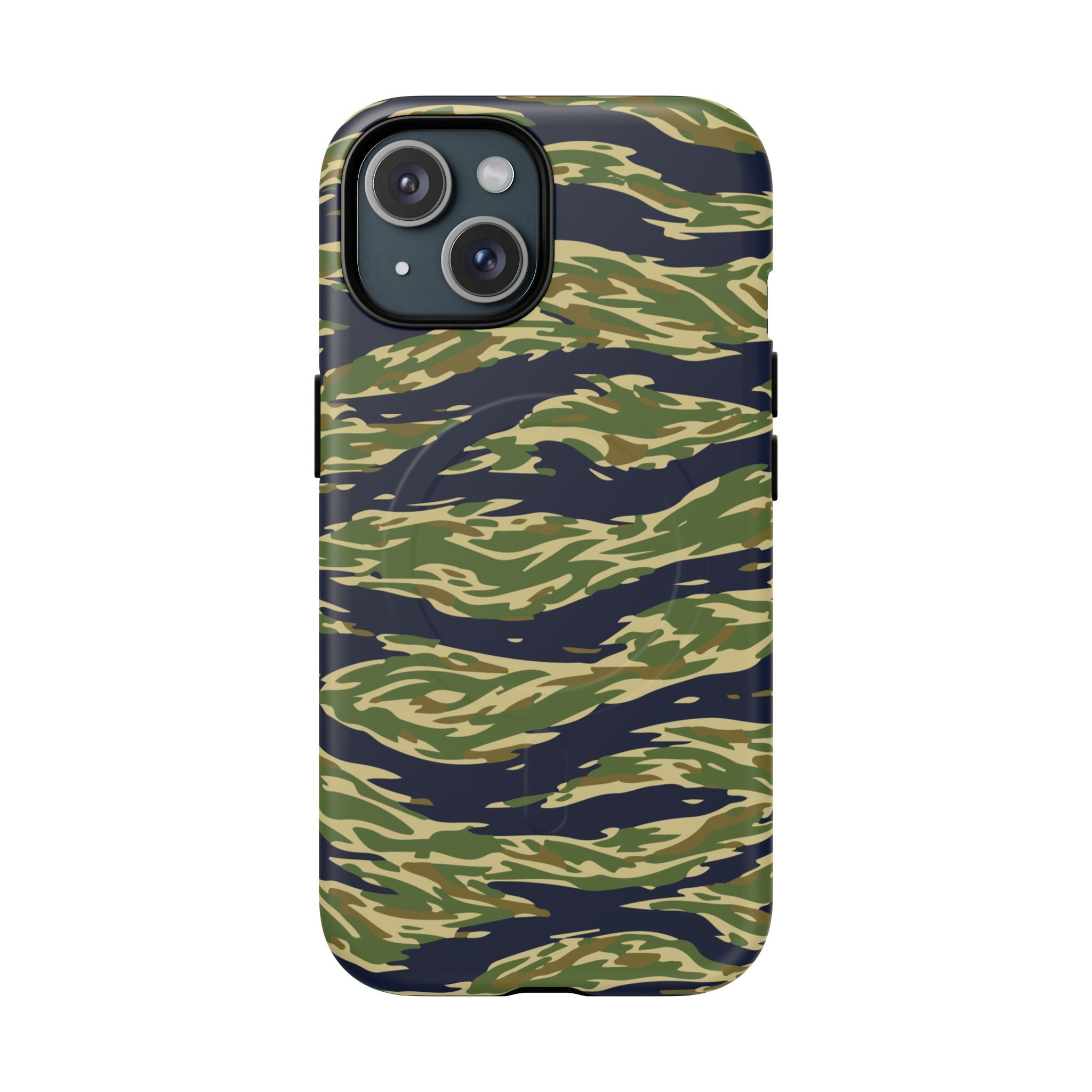 MagSafe® Compatible Tiger Stripe Camouflage iPhone Case – Matte Protective Military Camo Cover