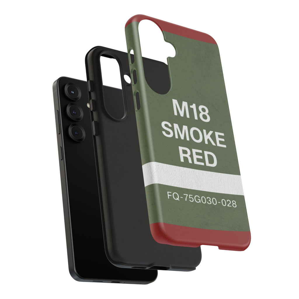 M18 Smoke Red Tough Phone Case | Military-Inspired Dual Layer Protective Cover