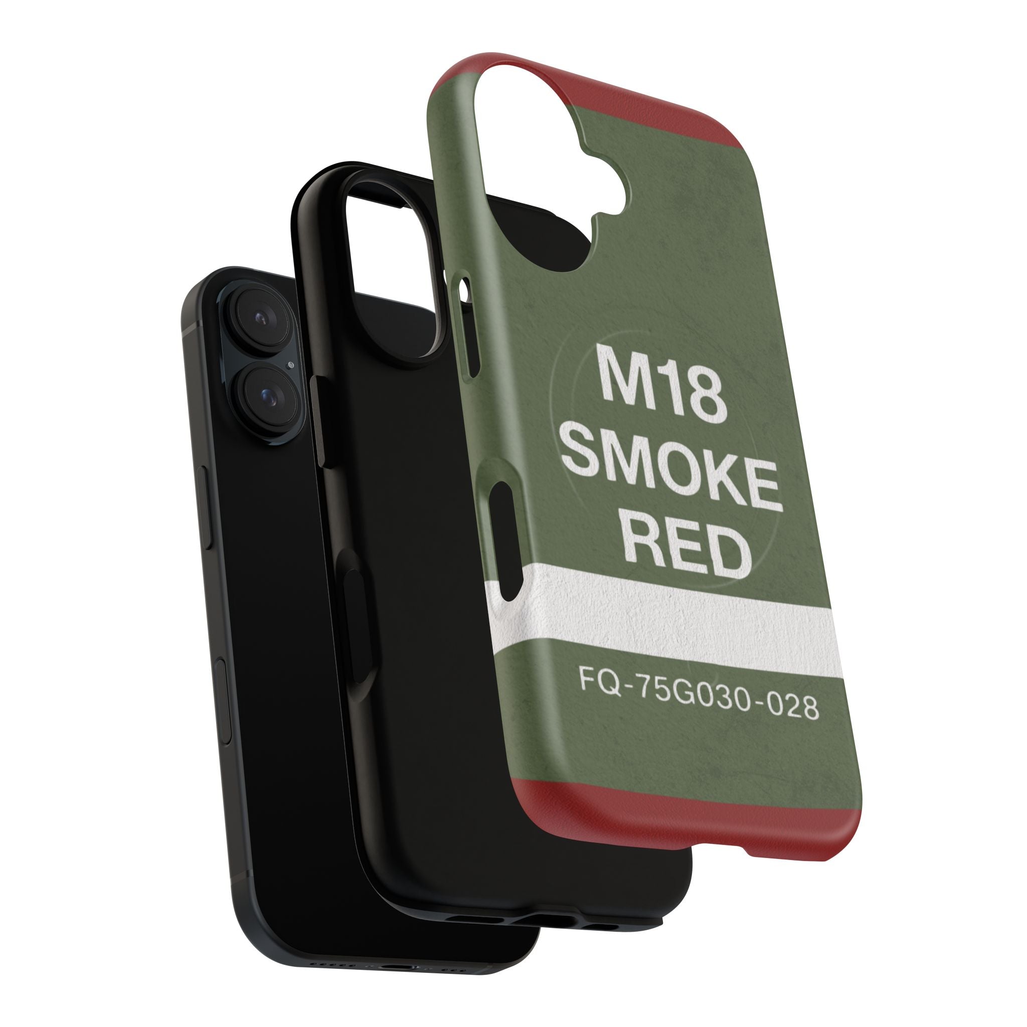 MagSafe® Compatible M18 Smoke Red Tough Phone Case — Military Green Protective Cover