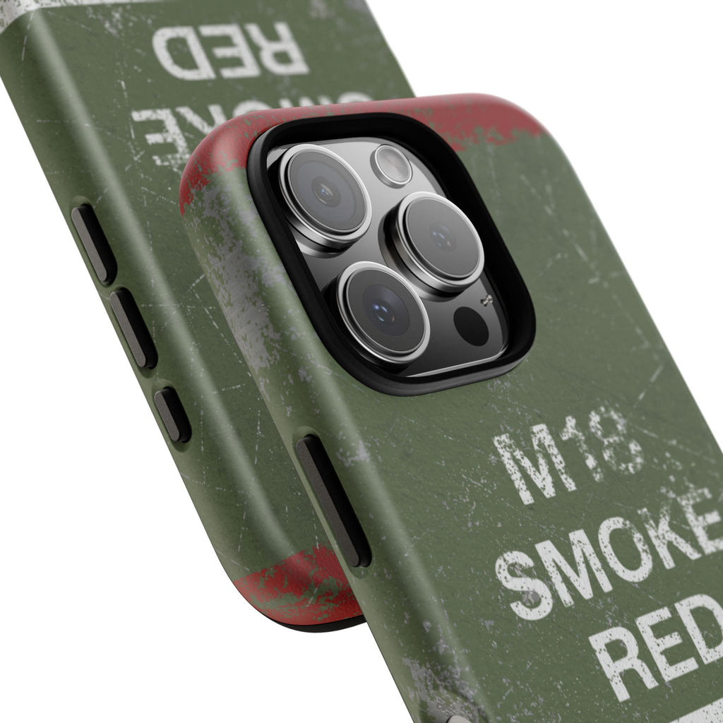 M18 Smoke Red (Distressed) Phone Case | Military-Inspired Dual Layer Protective Cover