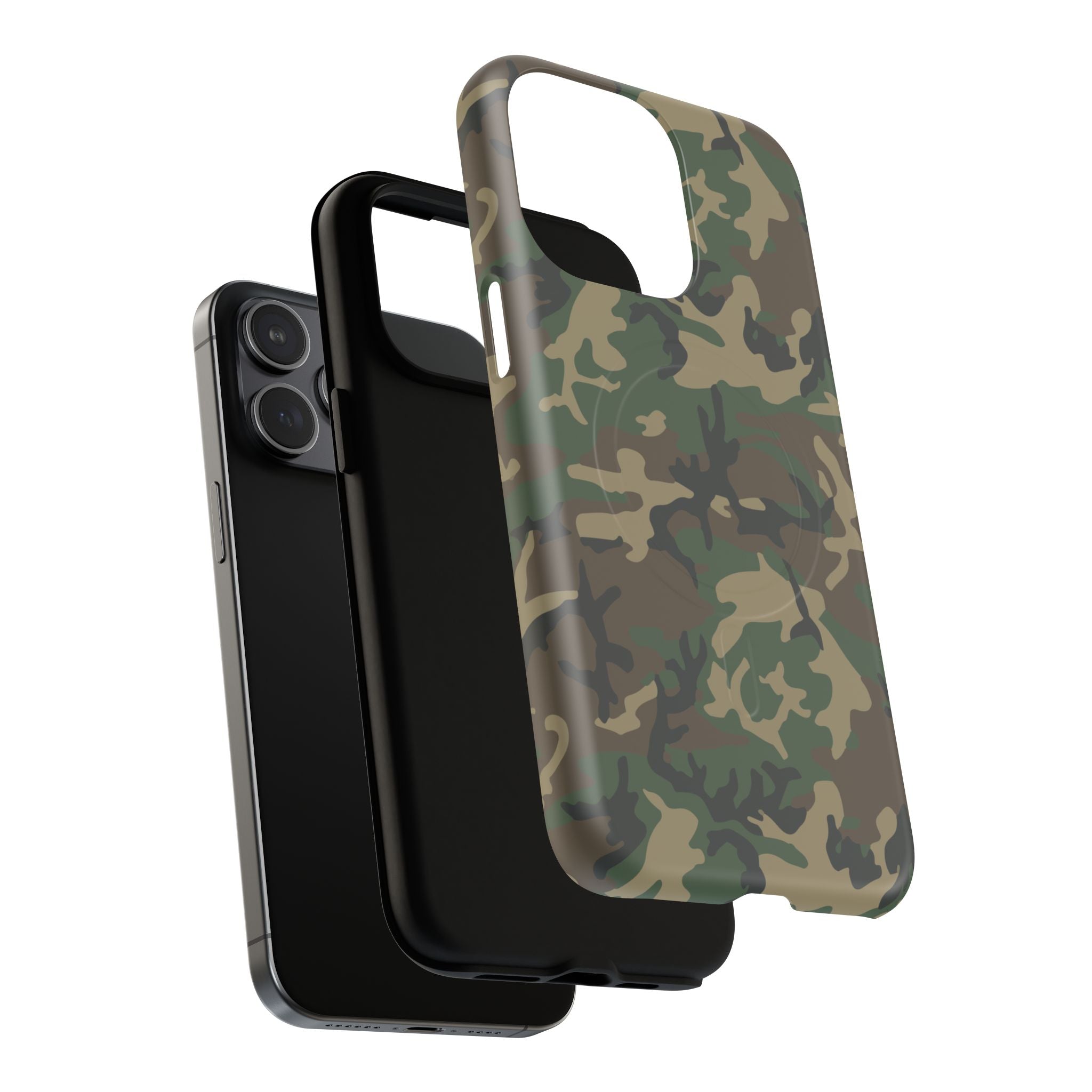 MagSafe® Compatible Tough Phone Case – M81 Woodland Camo | Rugged Military-Style Cover