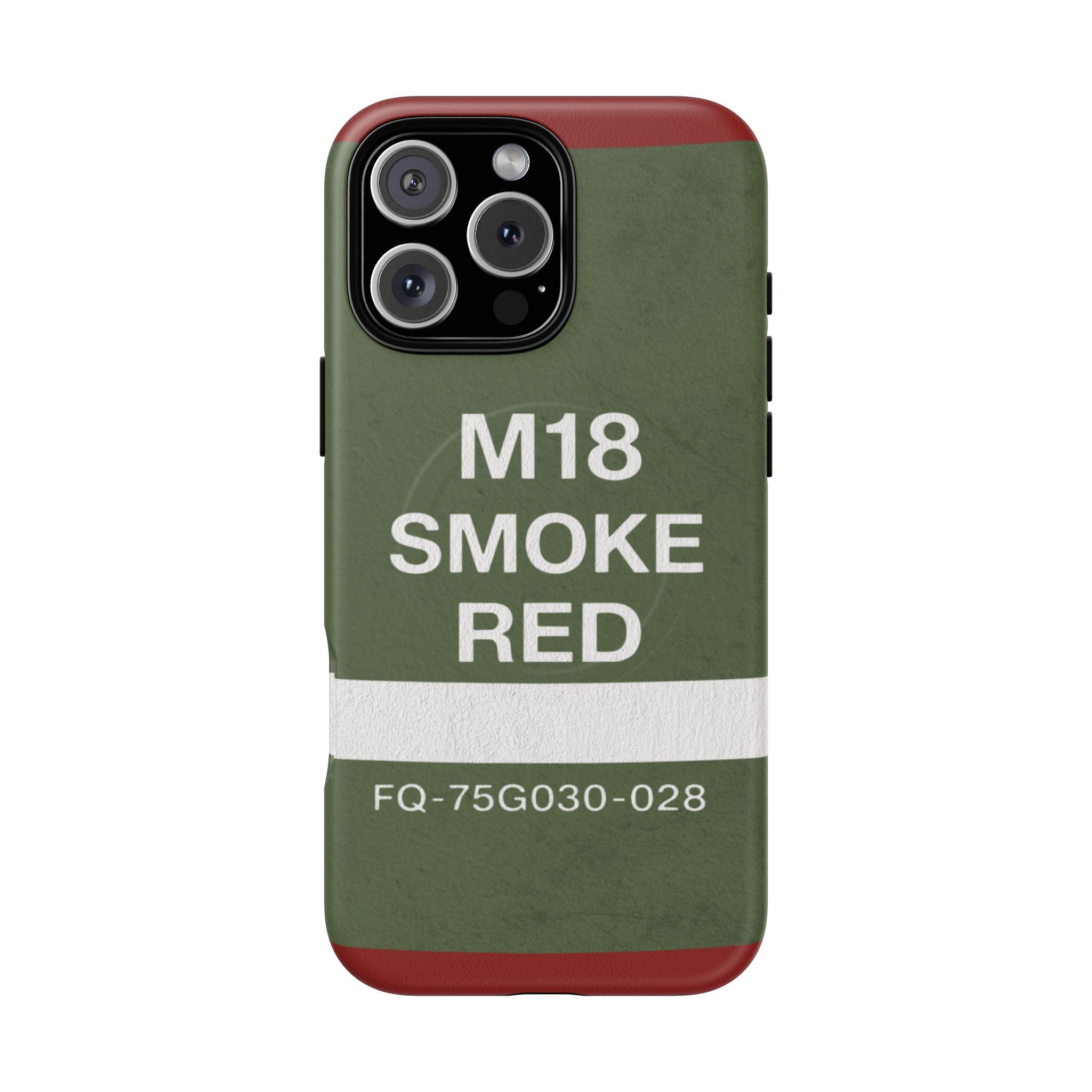 MagSafe® Compatible M18 Smoke Red Tough Phone Case — Military Green Protective Cover
