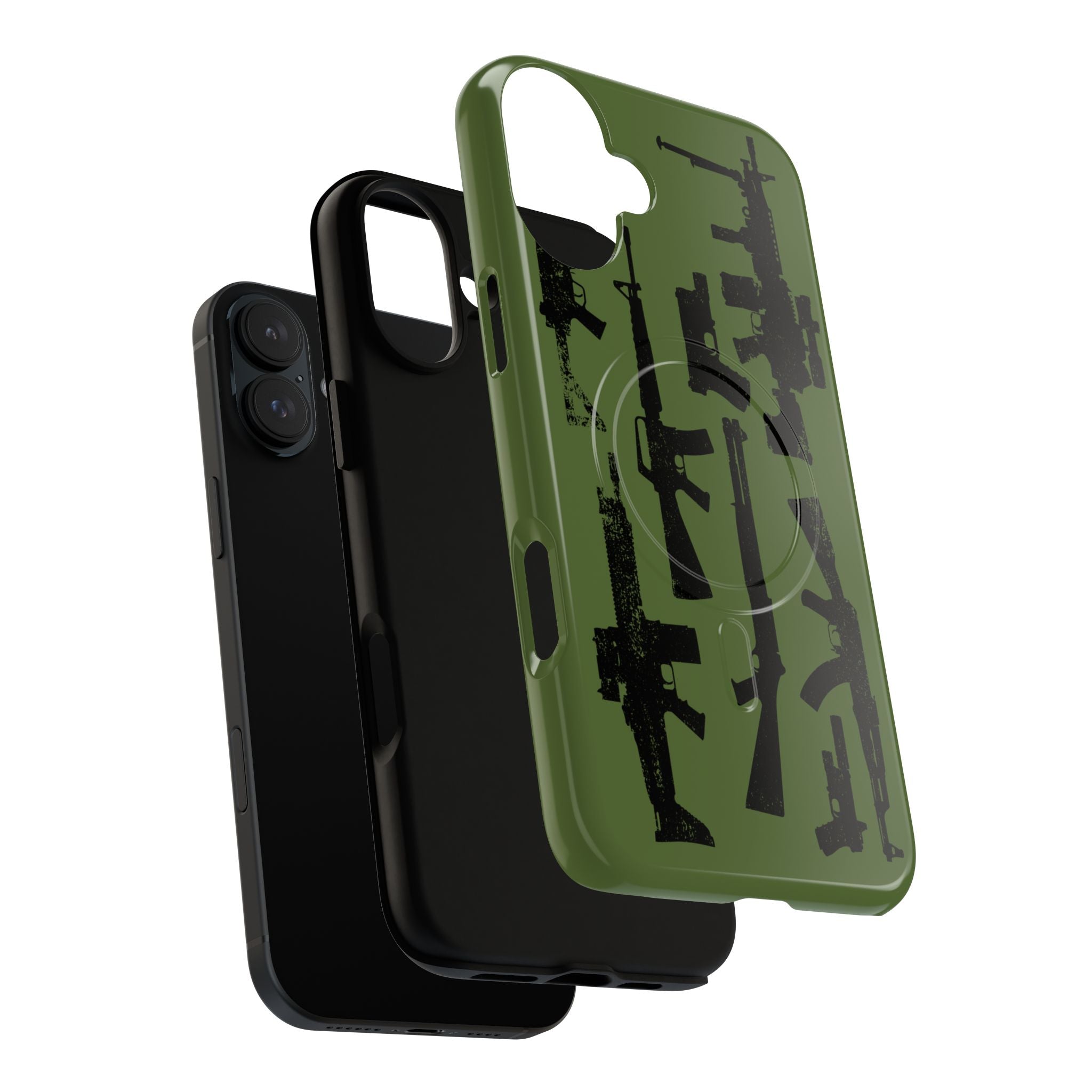 MagSafe Compatible GREEN 'Machine'-Gun iPhone Tough Case