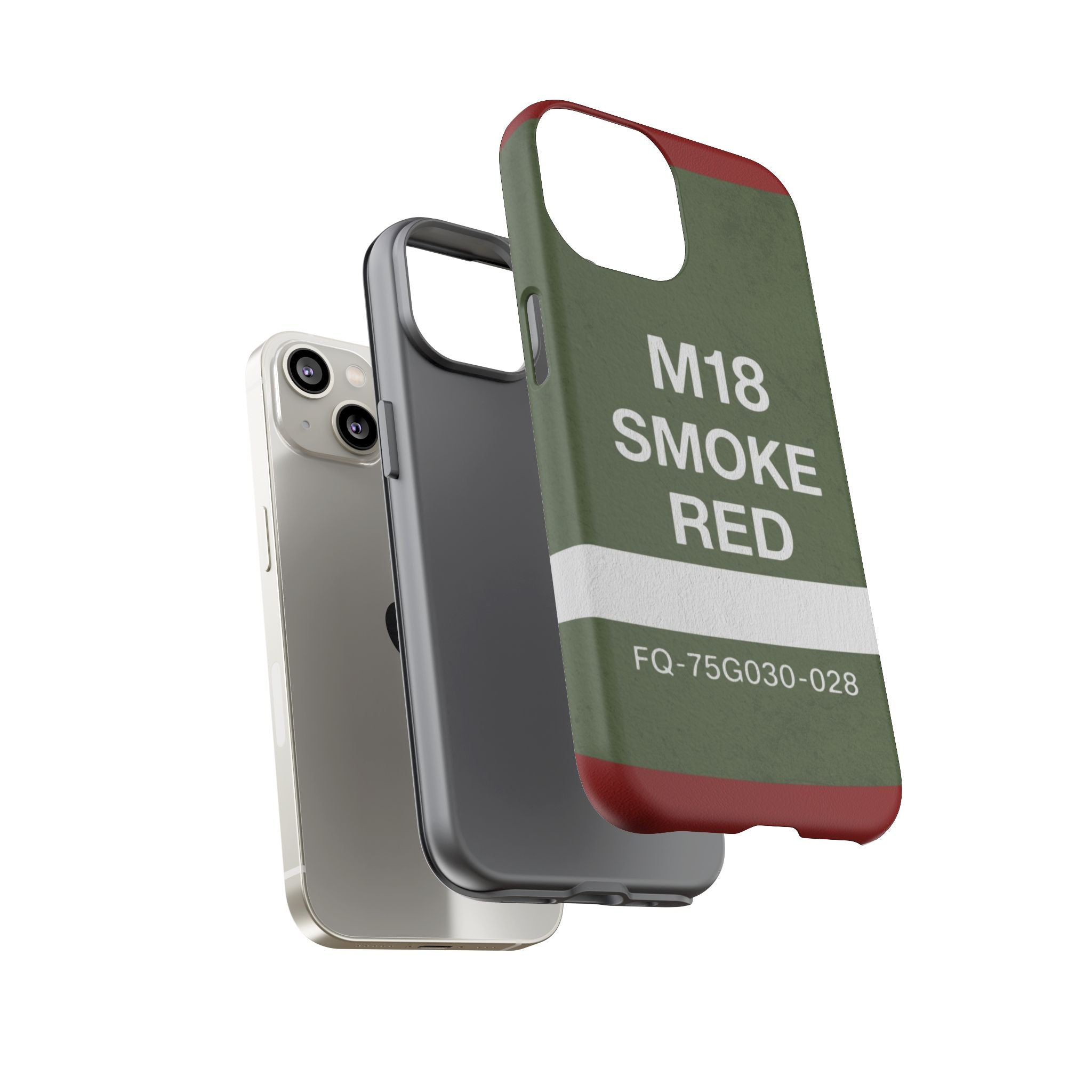 M18 Smoke Red Tough Phone Case | Military-Inspired Dual Layer Protective Cover