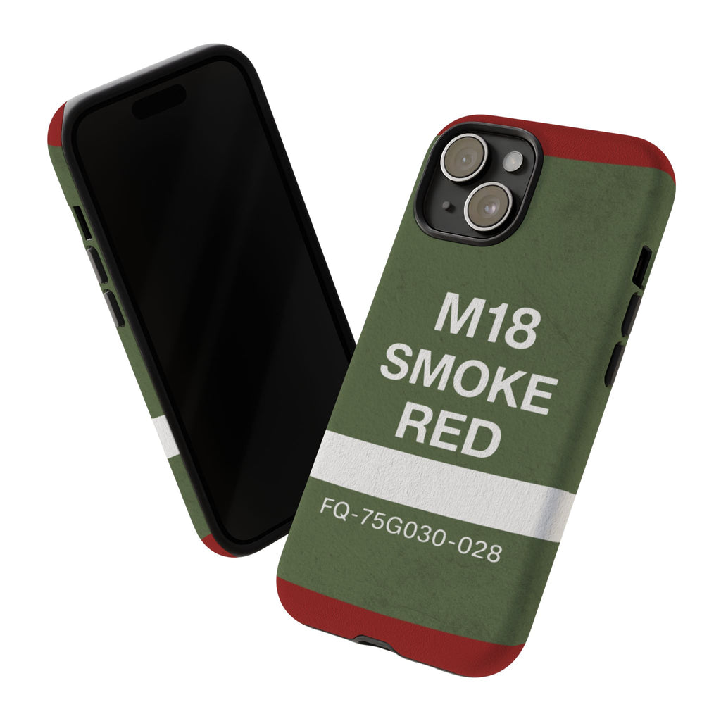 M18 Smoke Red Tough Phone Case | Military-Inspired Dual Layer Protective Cover