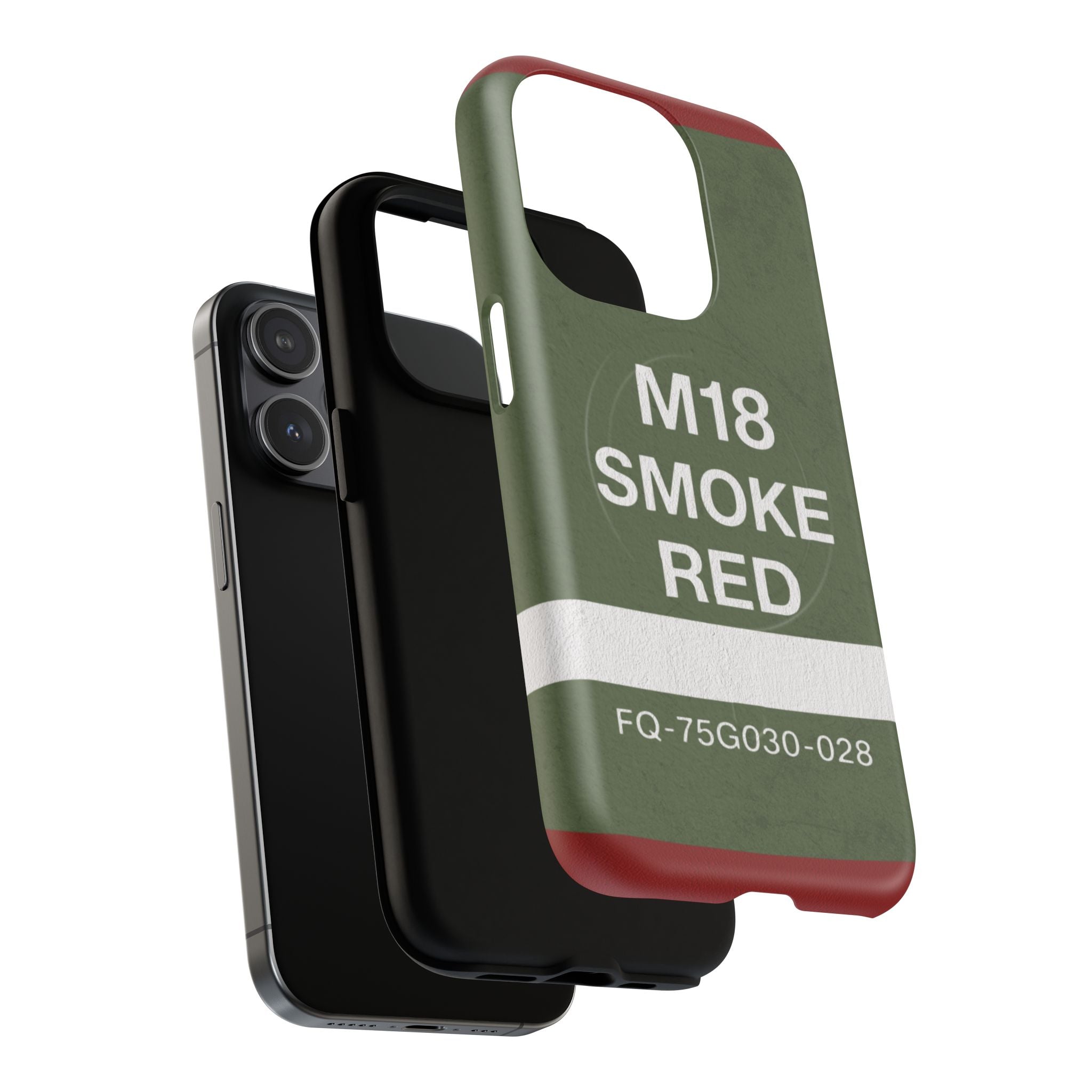 MagSafe® Compatible M18 Smoke Red Tough Phone Case — Military Green Protective Cover